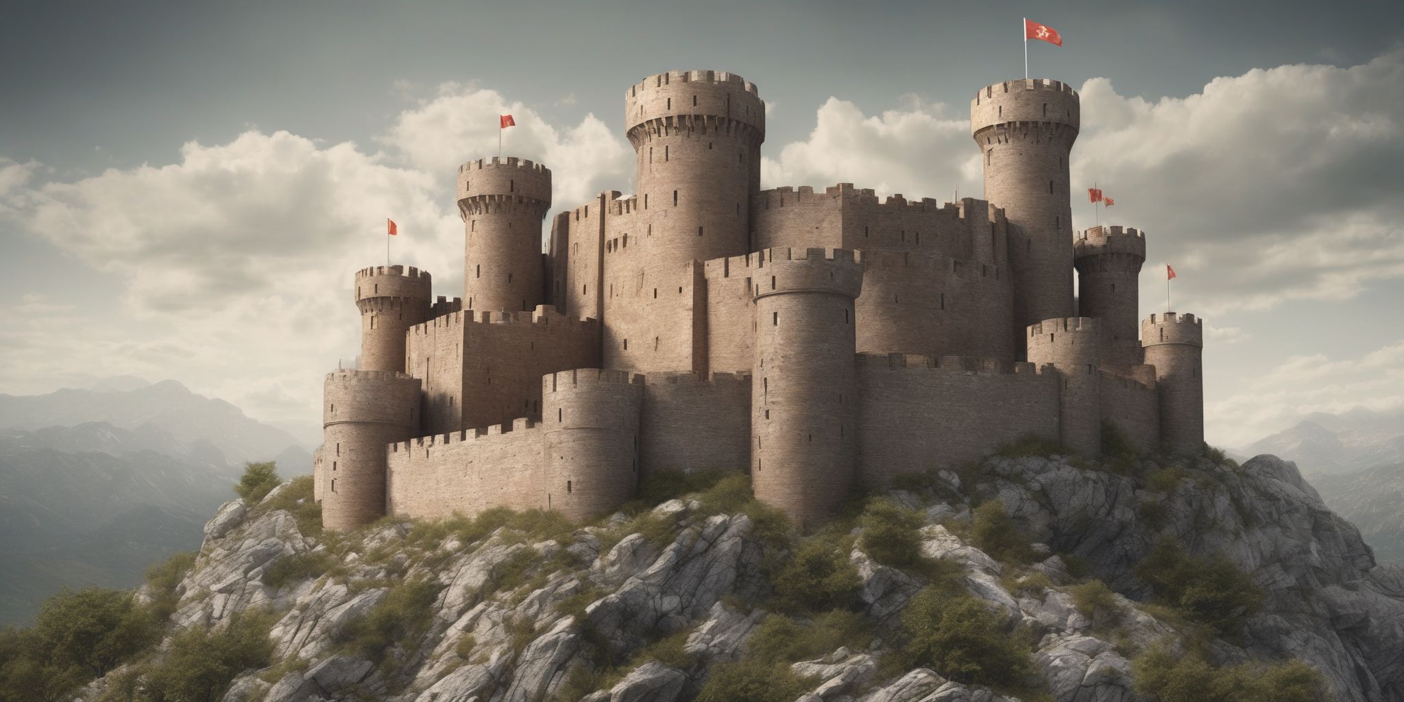 Financial fortress  in realistic, photographic style