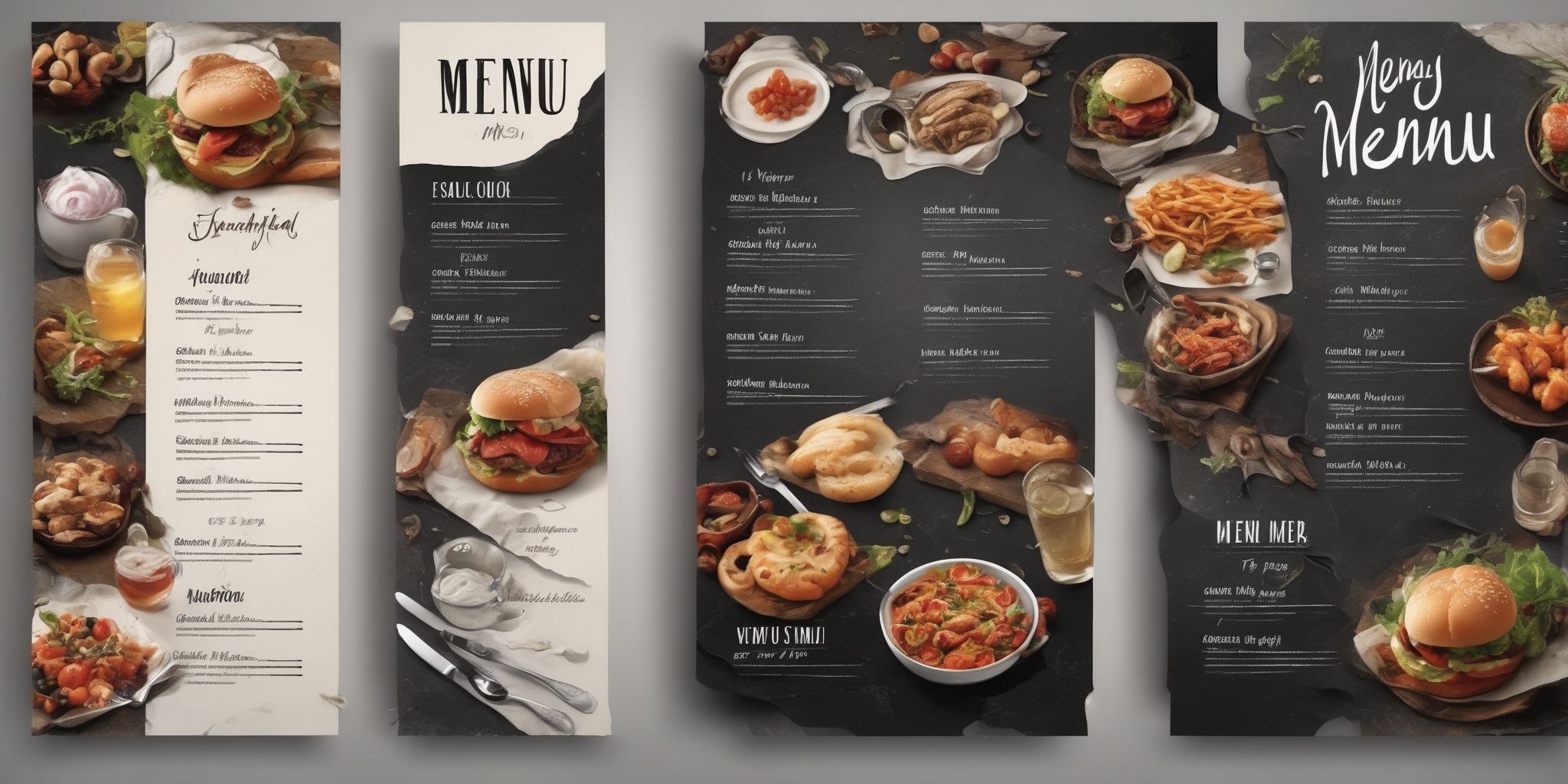 Menu  in realistic, photographic style