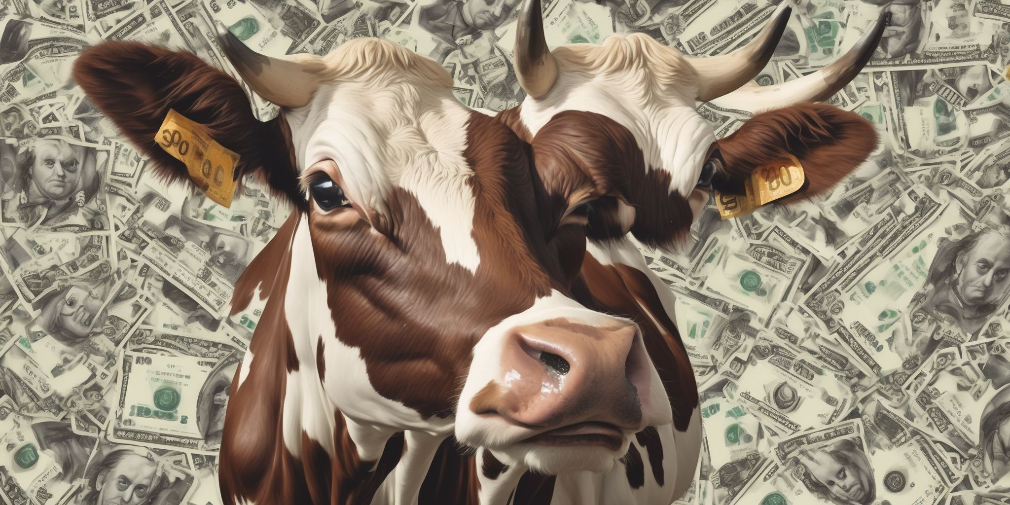 Cash cow  in realistic, photographic style