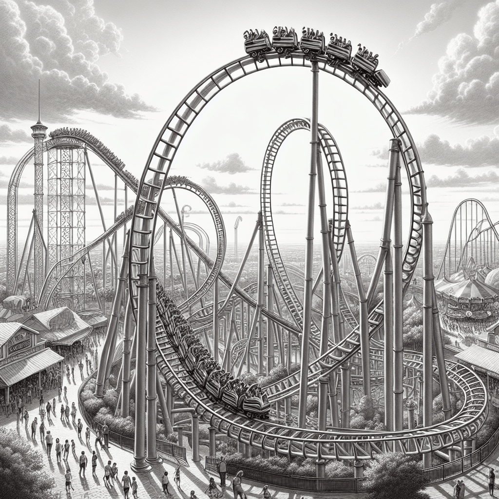 Rollercoaster  in realistic, photographic style