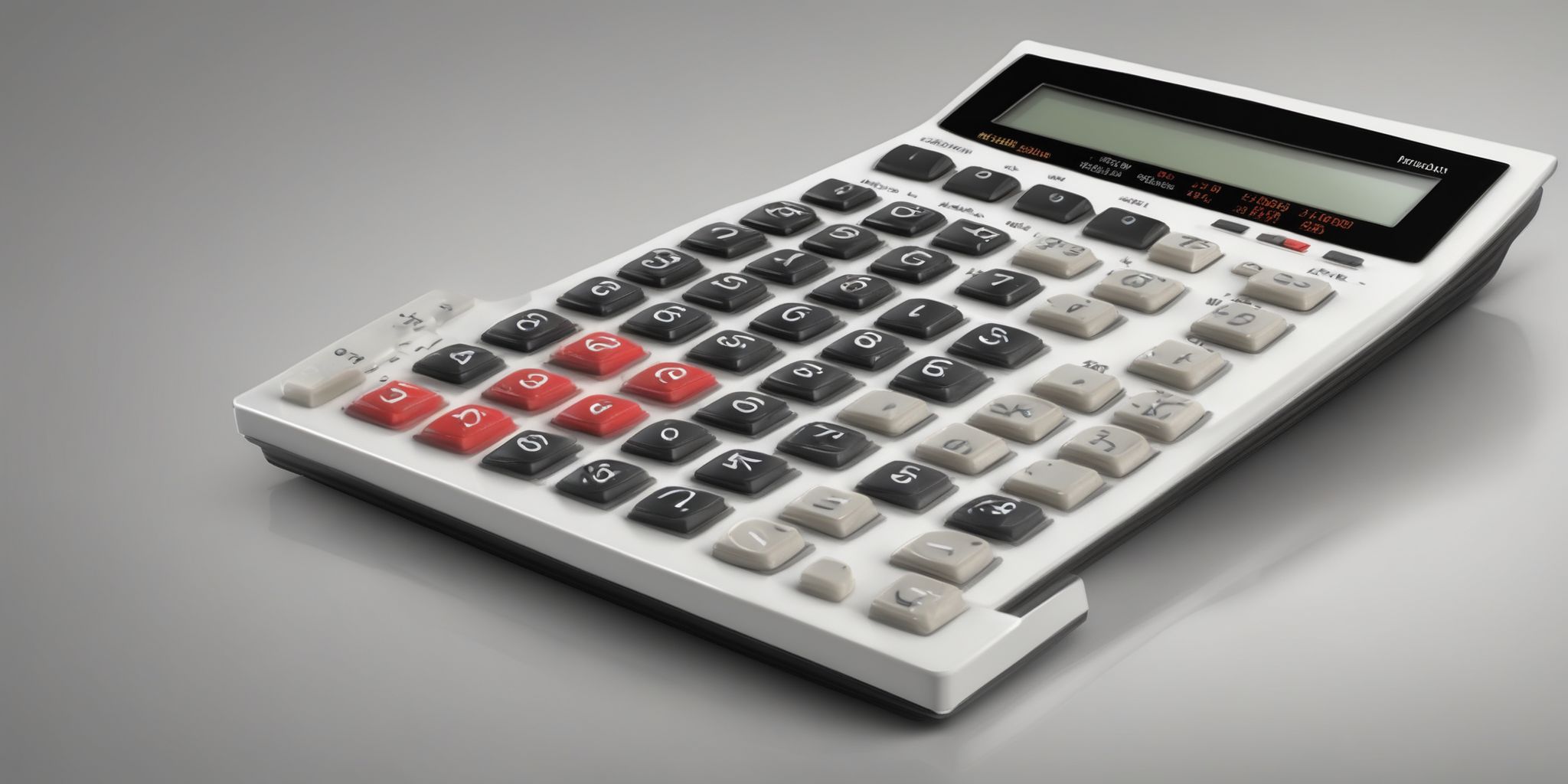 Financial calculator  in realistic, photographic style