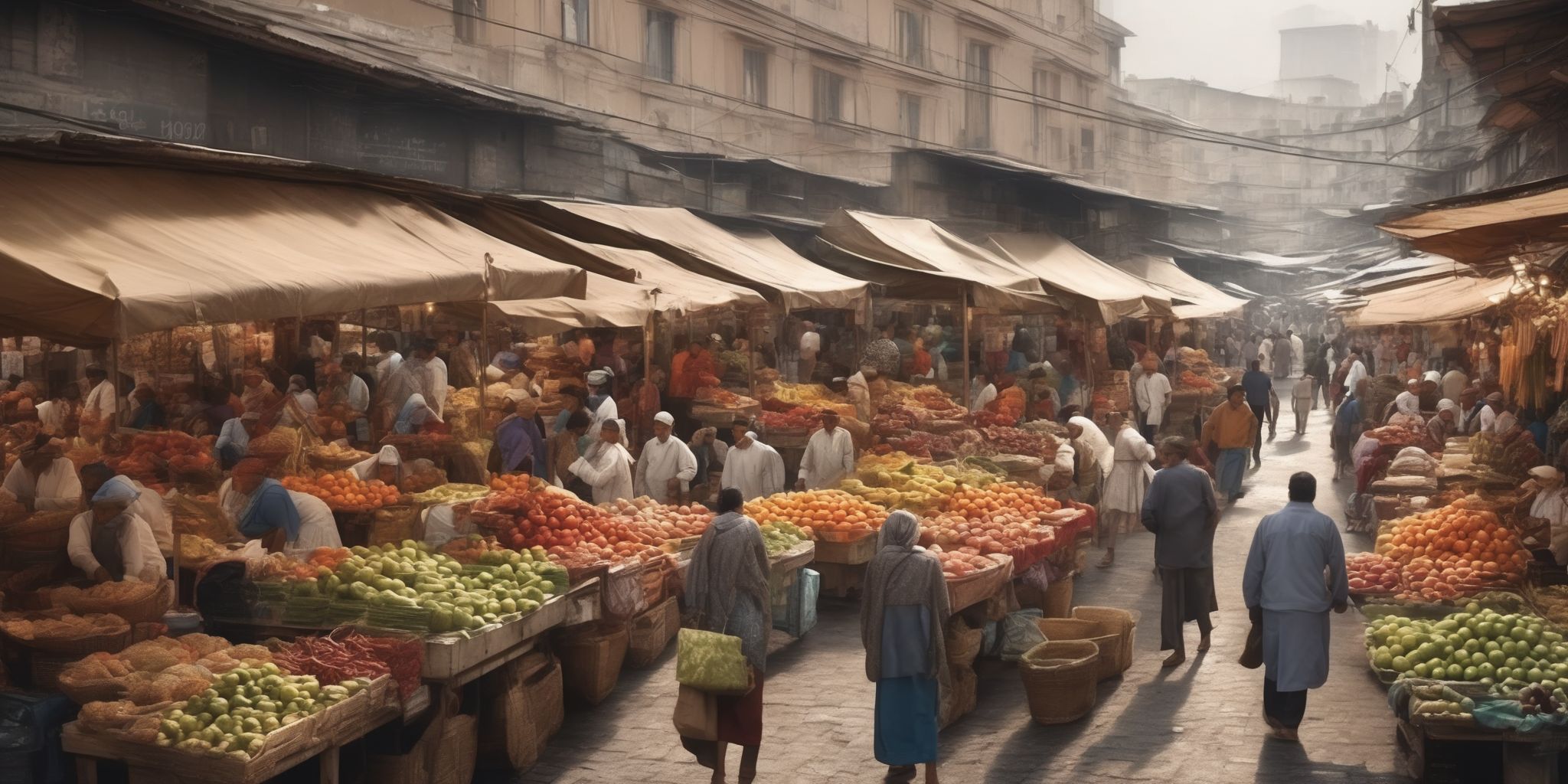 Market  in realistic, photographic style