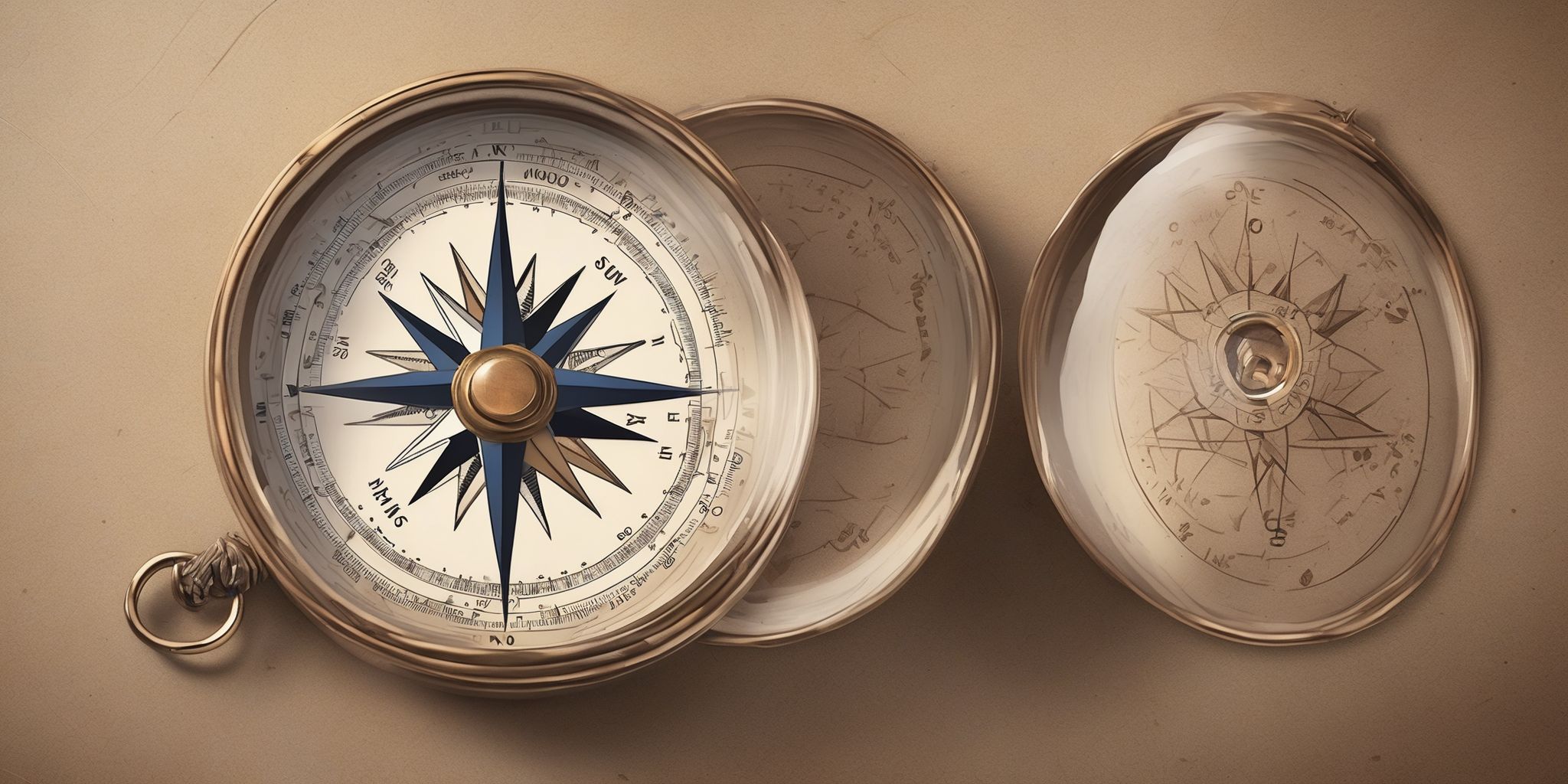 Compass  in realistic, photographic style