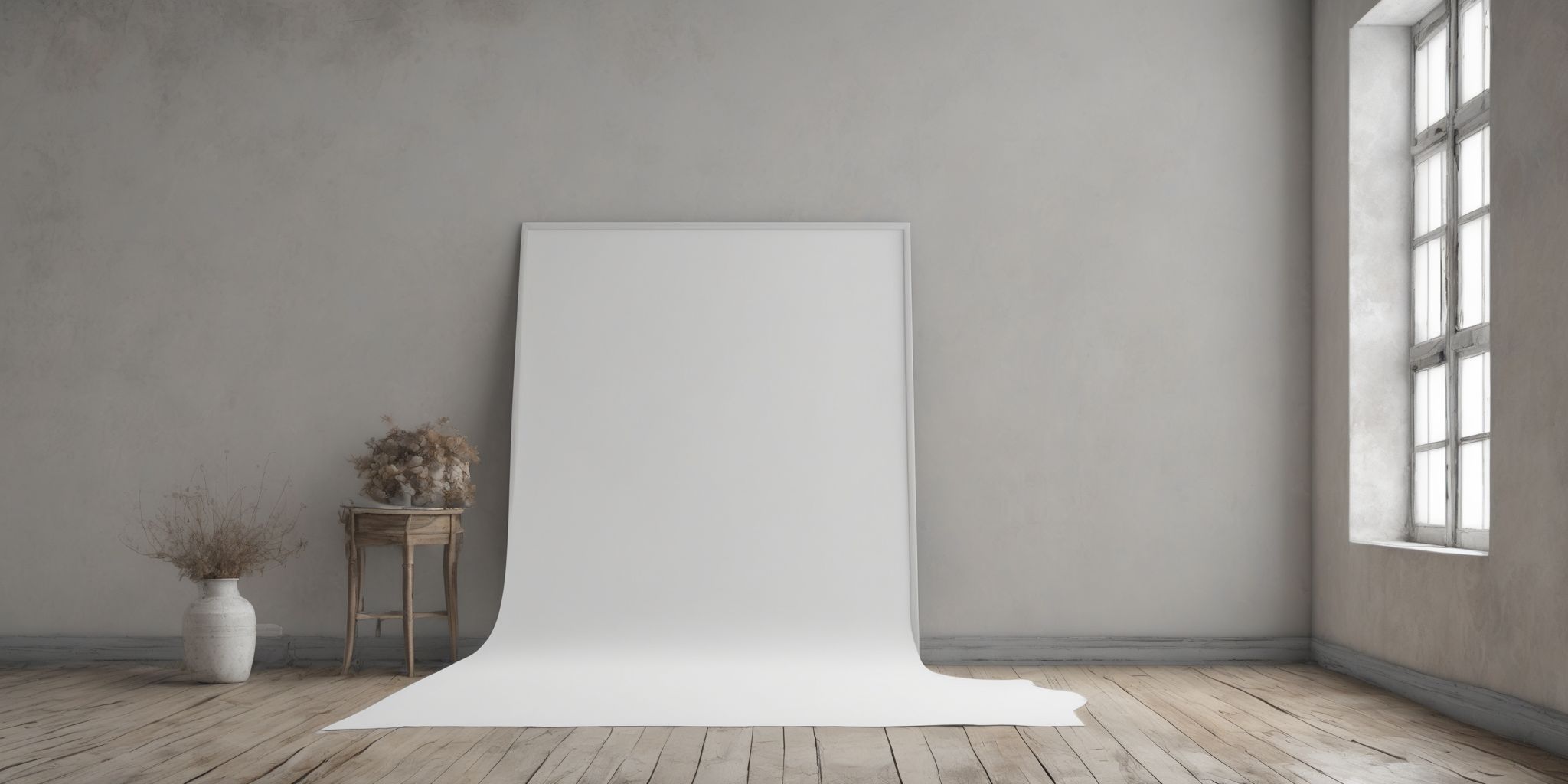 Blank canvas  in realistic, photographic style