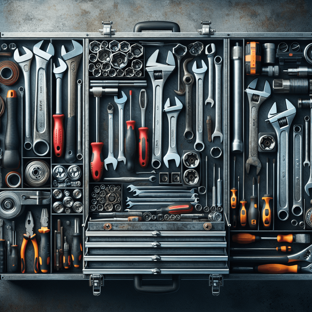 Vehicle maintenance: Toolbox  in realistic, photographic style