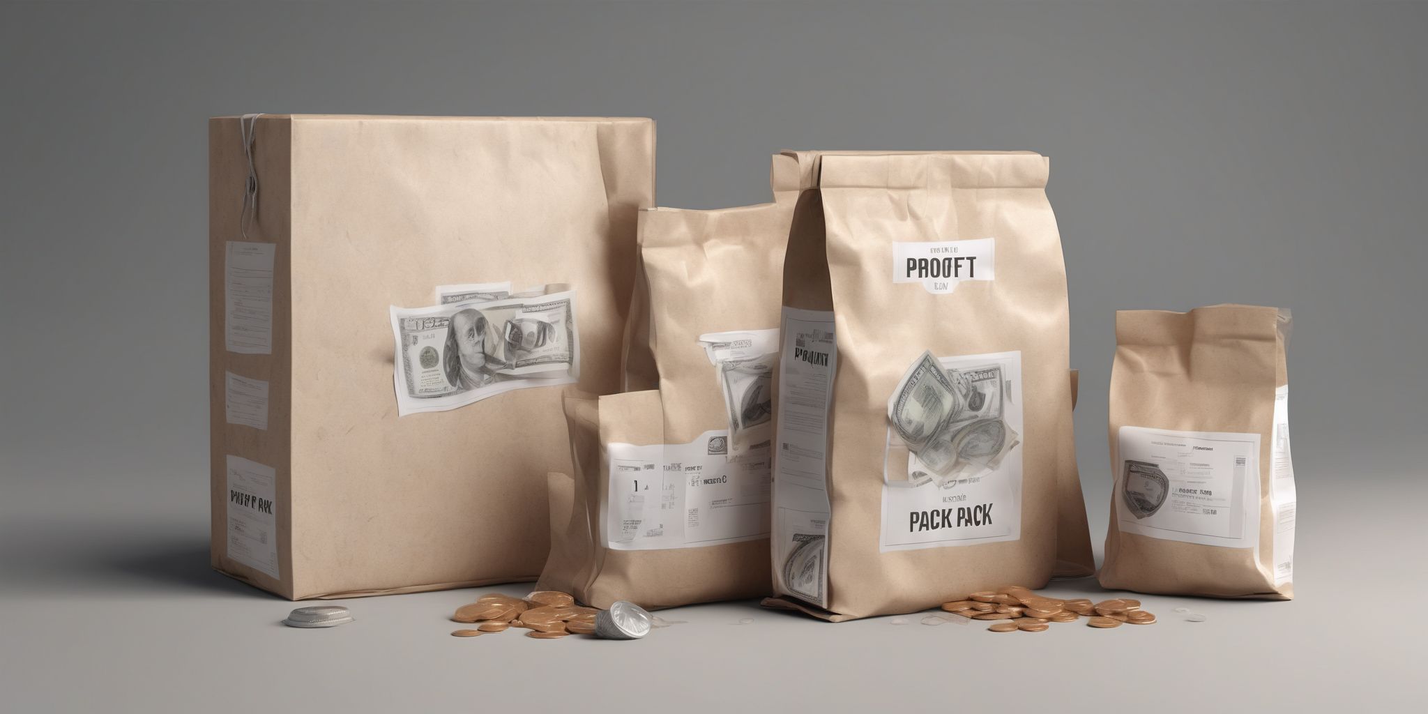 Profit pack  in realistic, photographic style