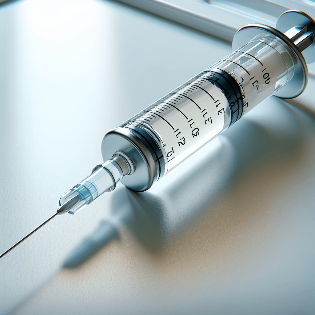 Travel vaccinations -> Syringe  in realistic, photographic style