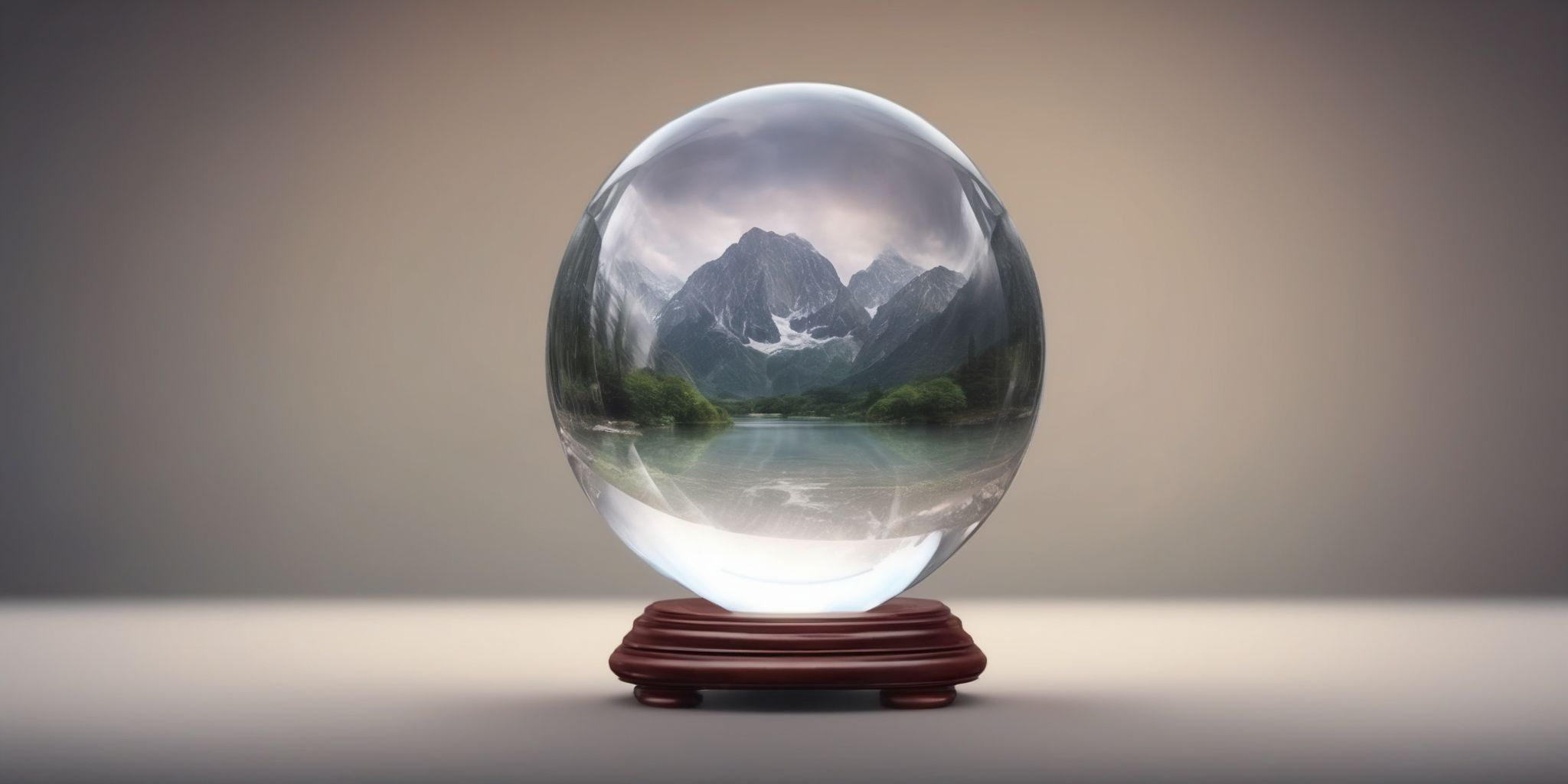 Crystal ball  in realistic, photographic style