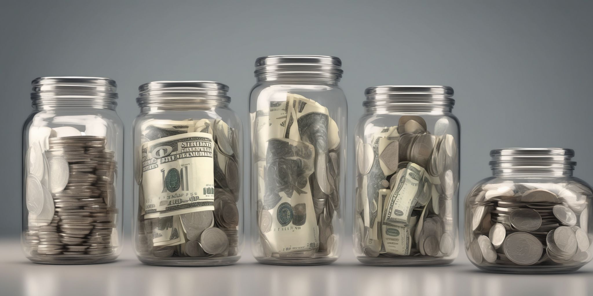 Money jar  in realistic, photographic style