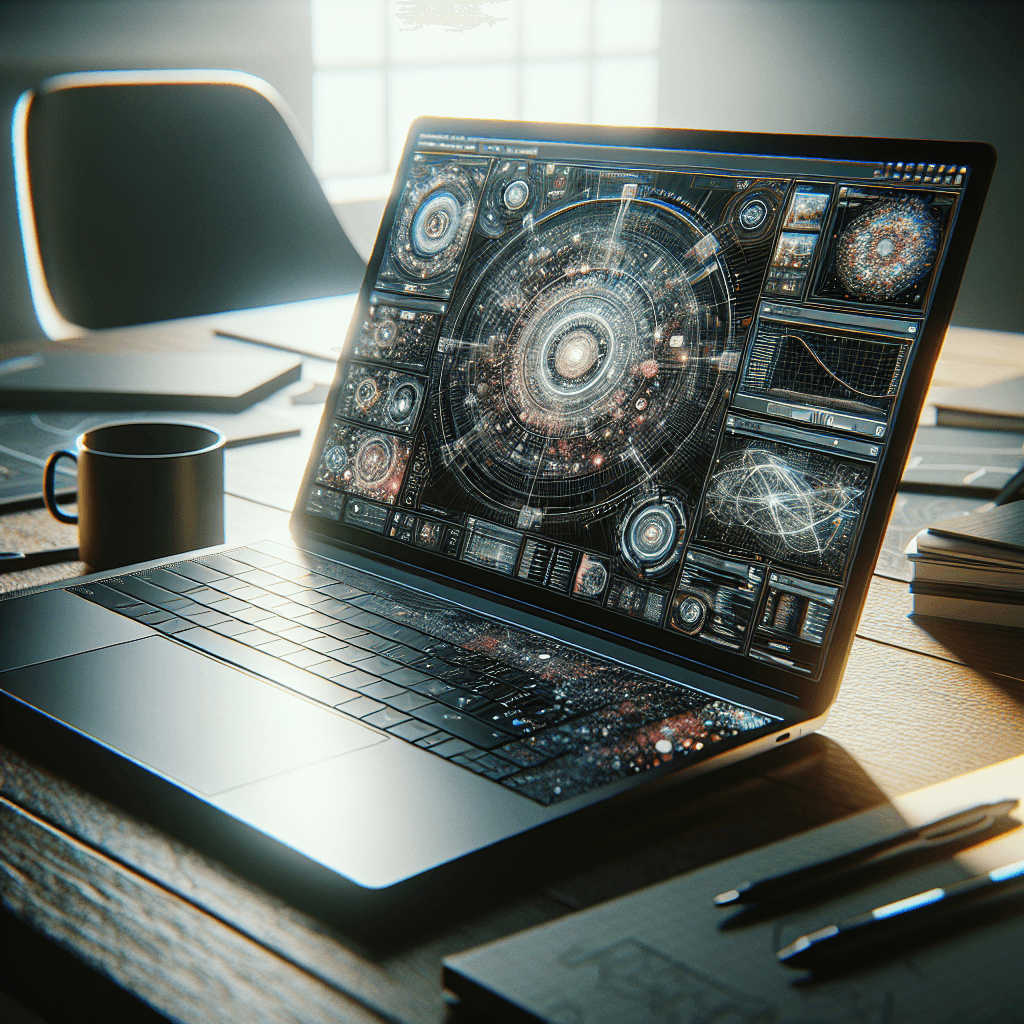 Freelancers: Laptop  in realistic, photographic style