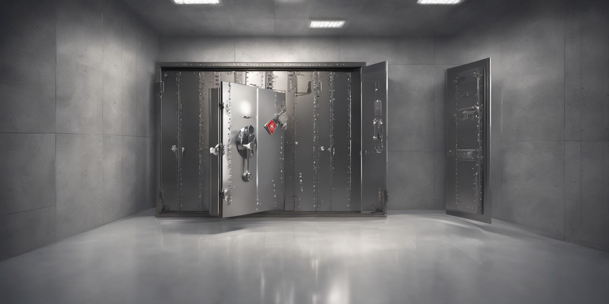 Security vault  in realistic, photographic style