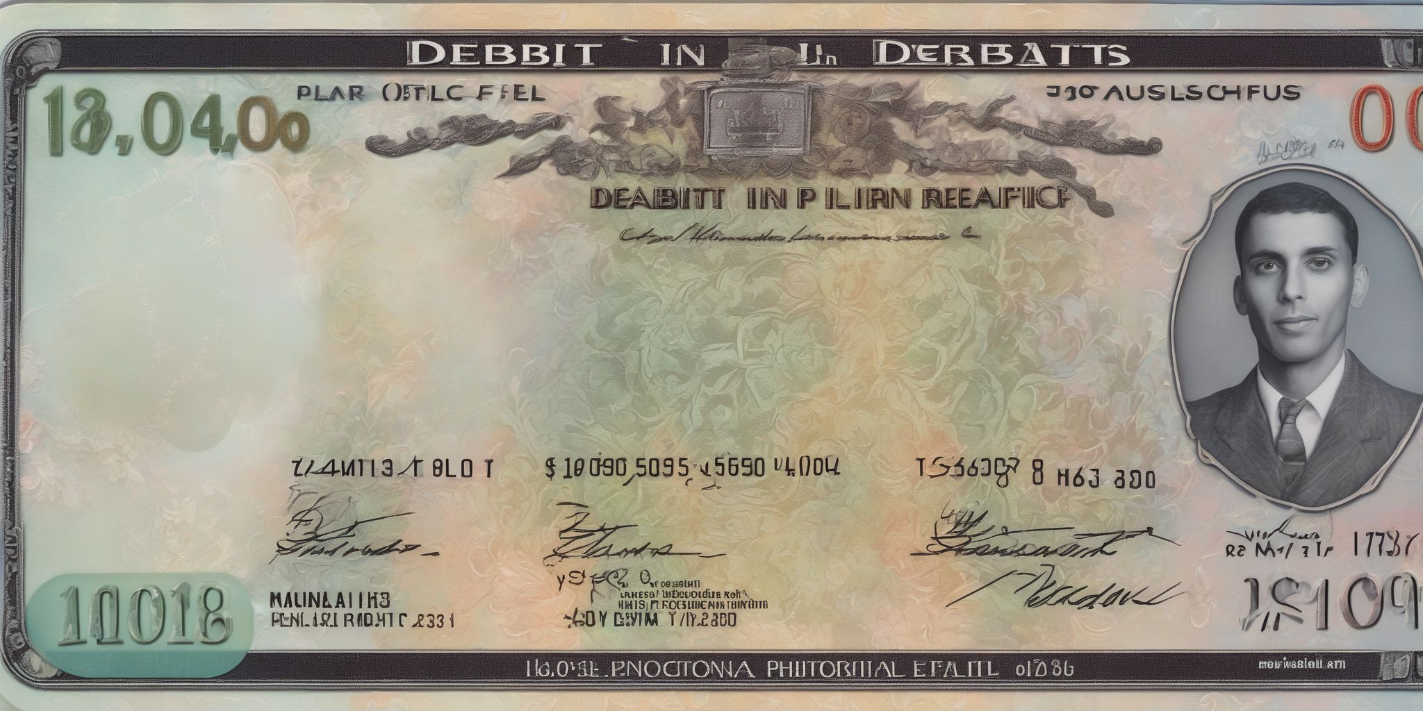Debit  in realistic, photographic style
