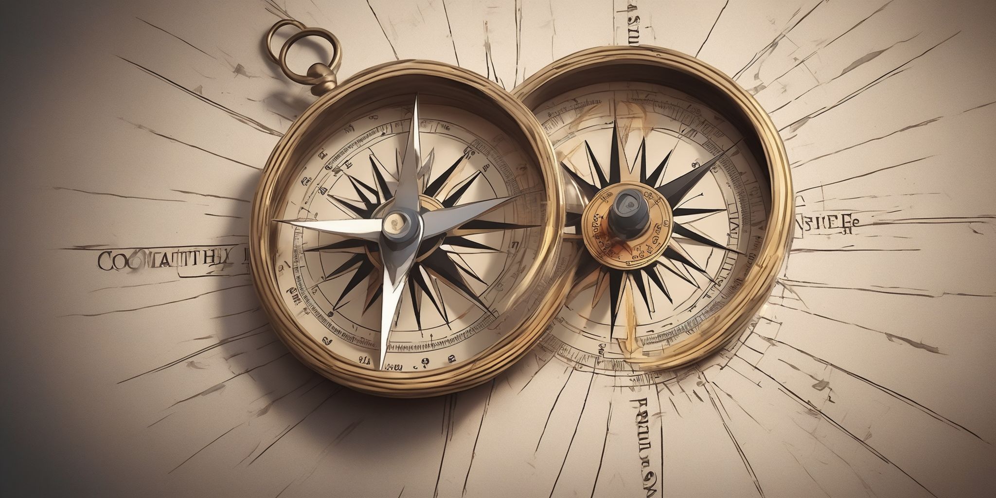 Compass  in realistic, photographic style