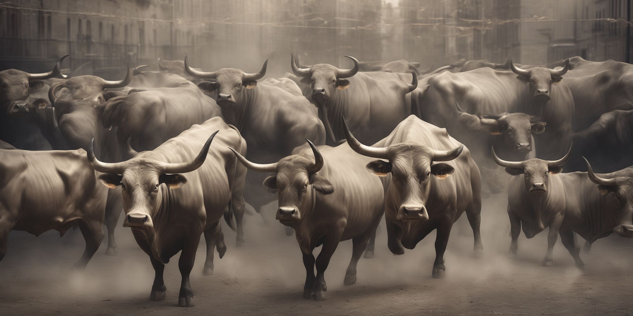 Bull market  in realistic, photographic style