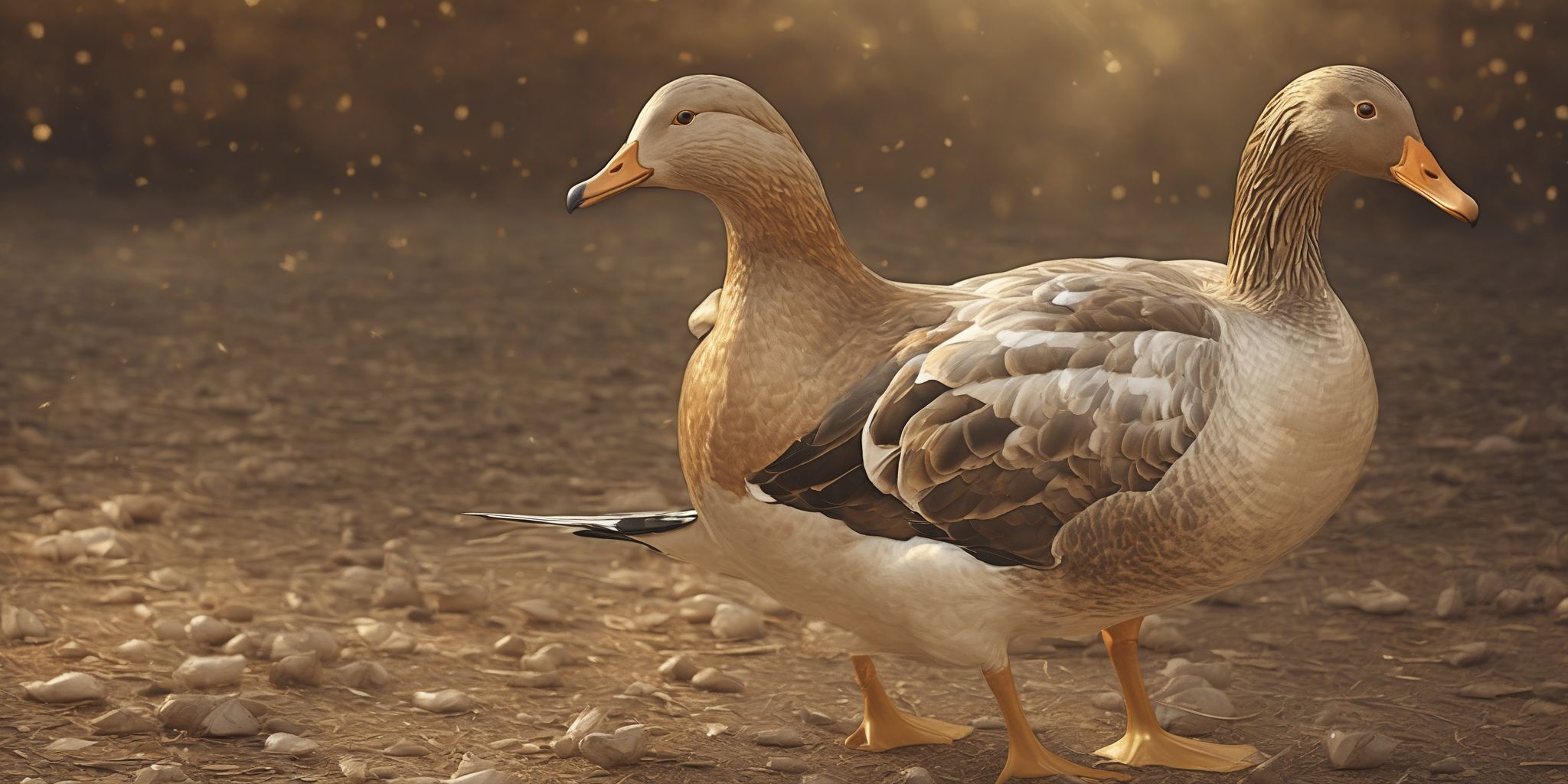 Golden goose  in realistic, photographic style