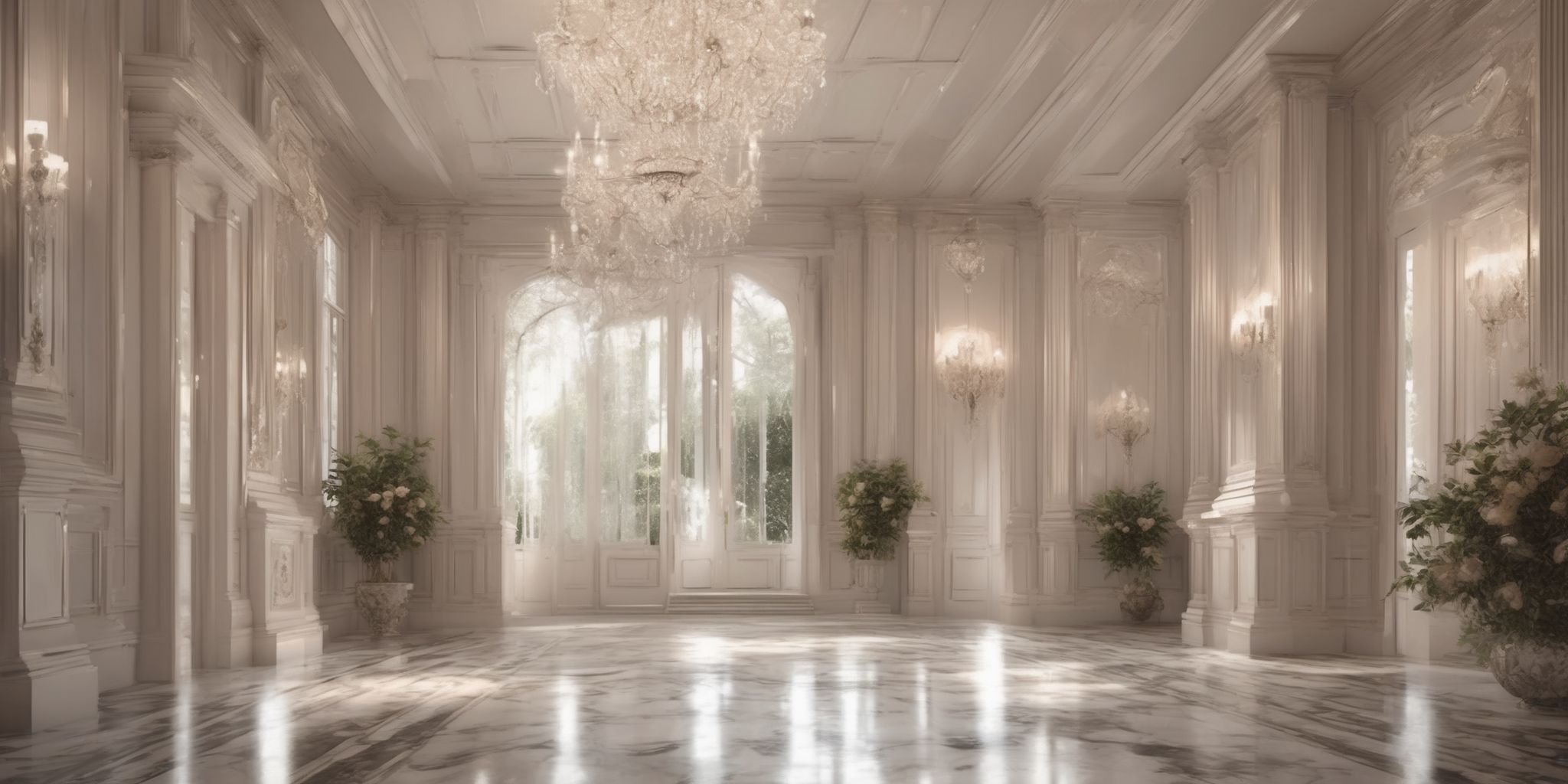 Grand entrance  in realistic, photographic style