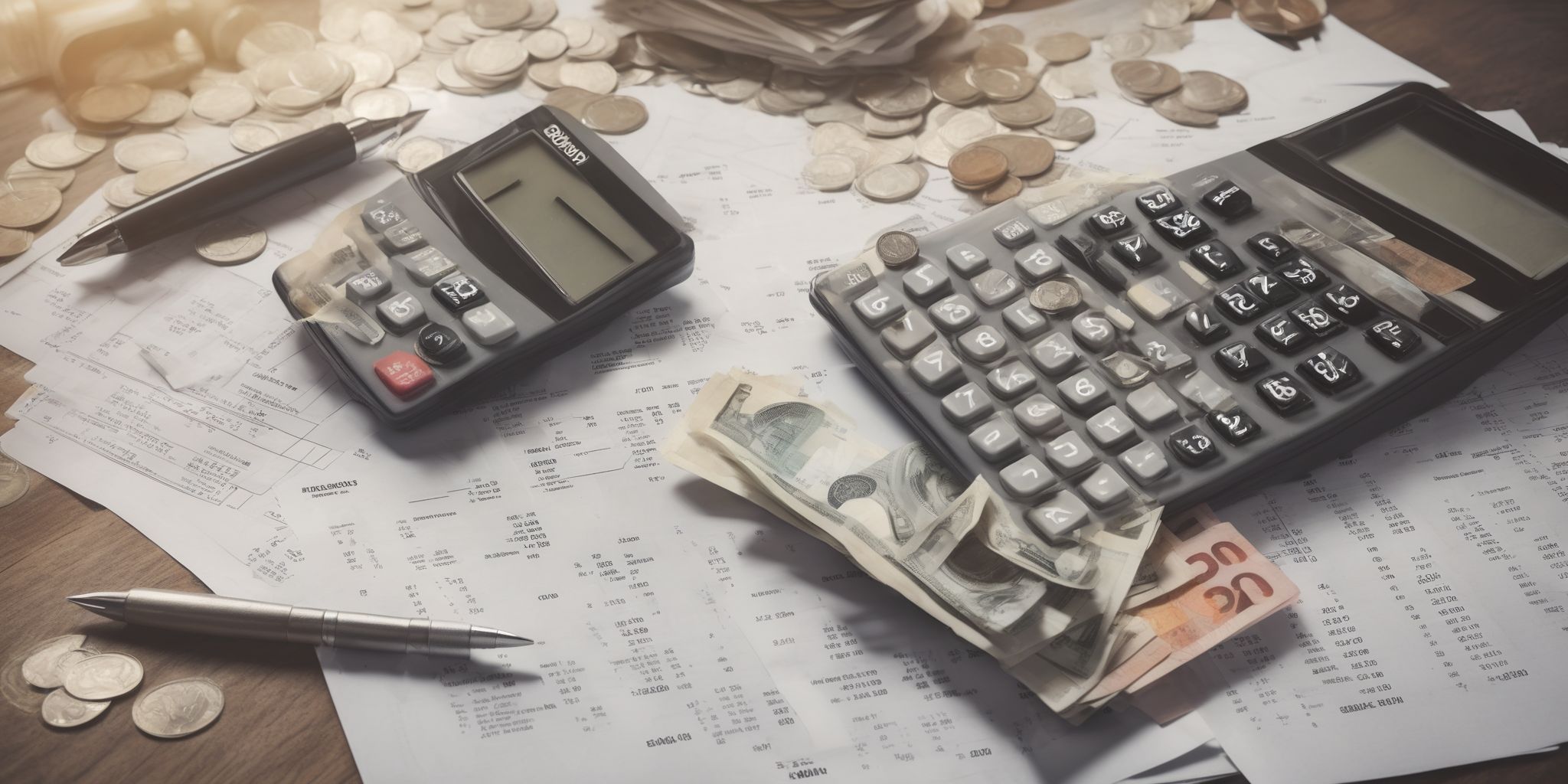 Debt calculation  in realistic, photographic style