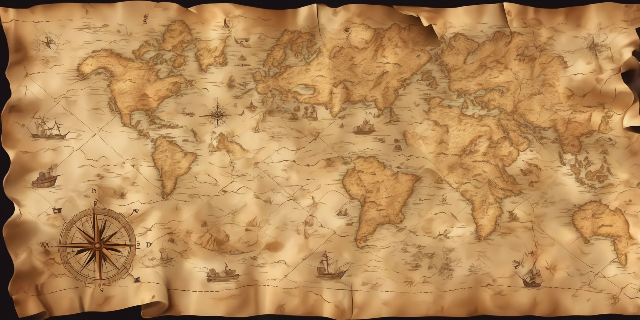 Treasure map  in realistic, photographic style