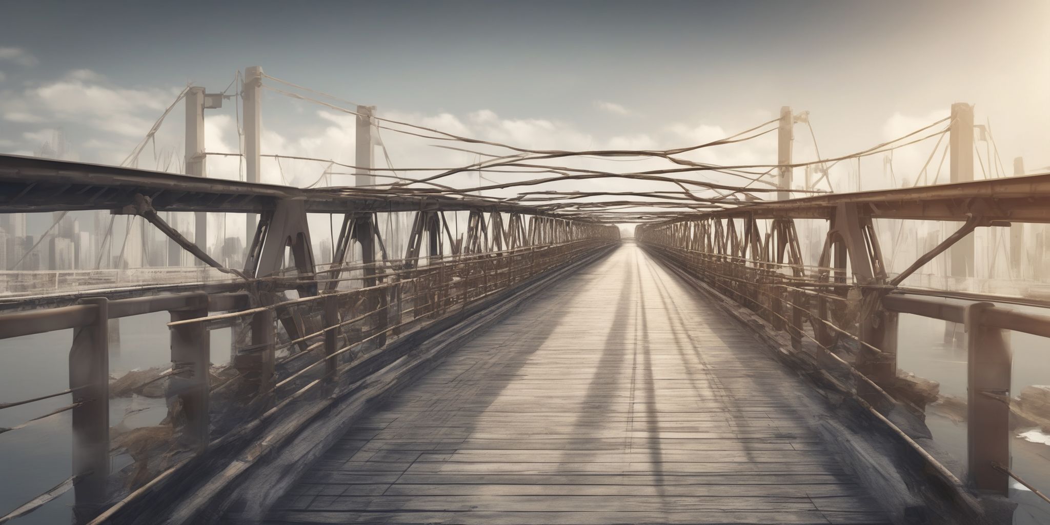 Investment bridge  in realistic, photographic style