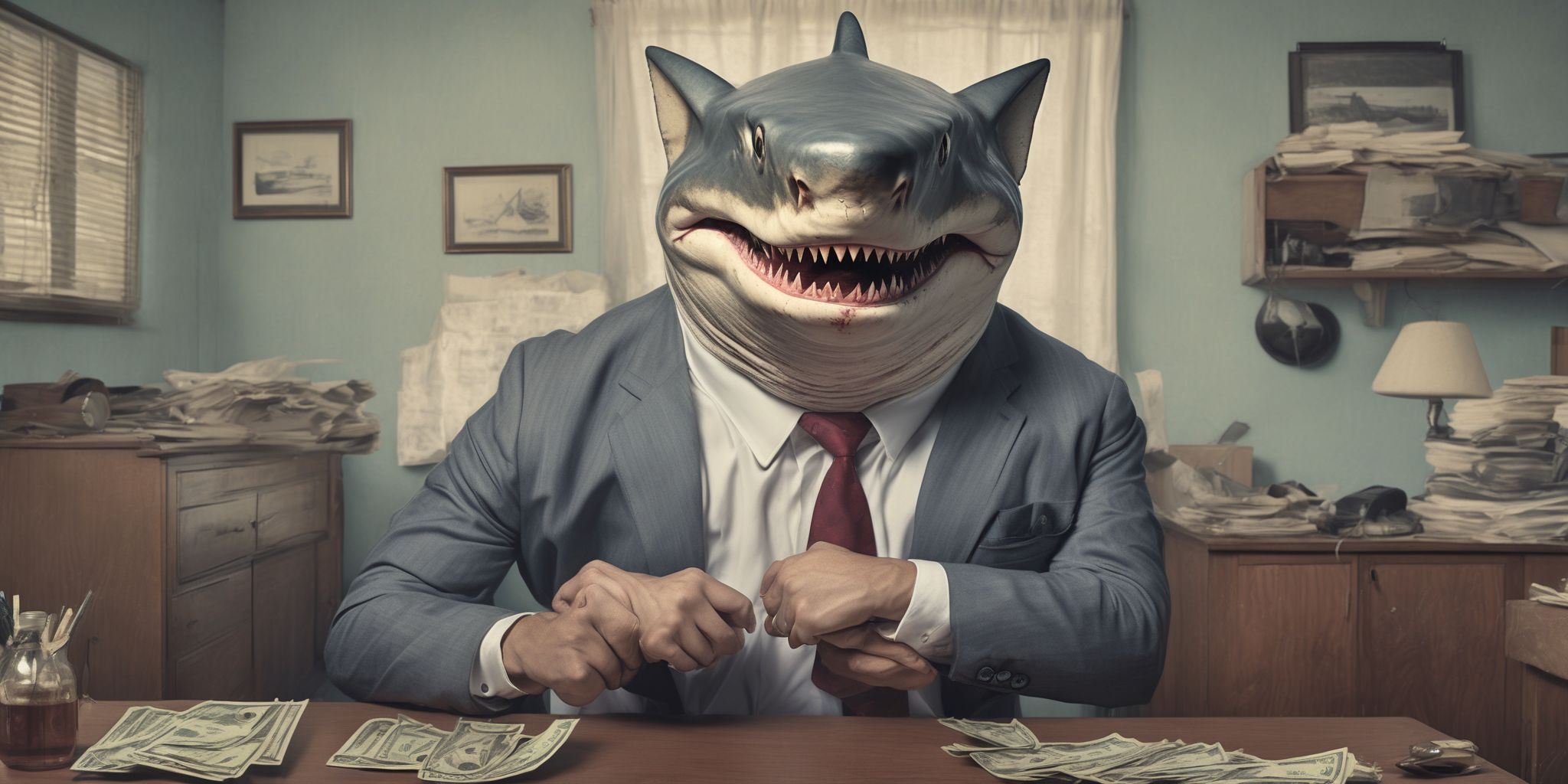 Loan shark  in realistic, photographic style