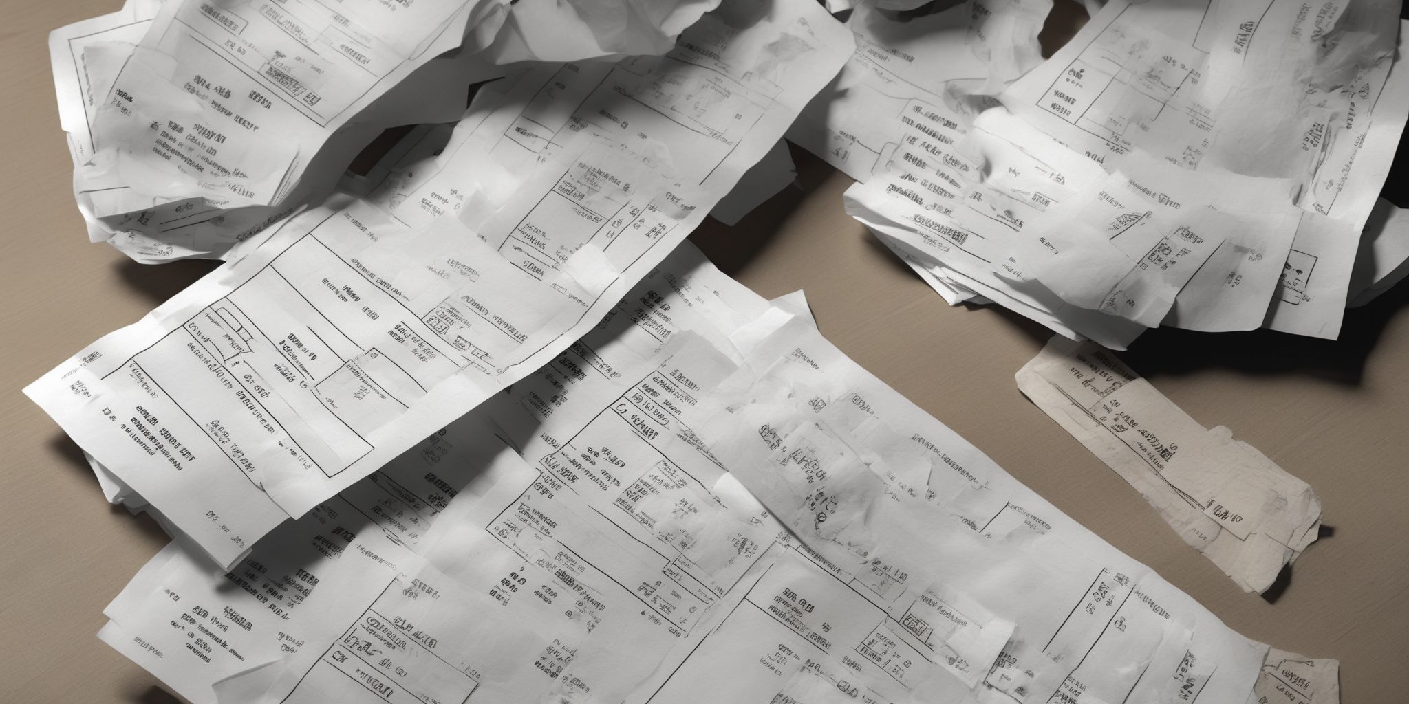 Receipts  in realistic, photographic style