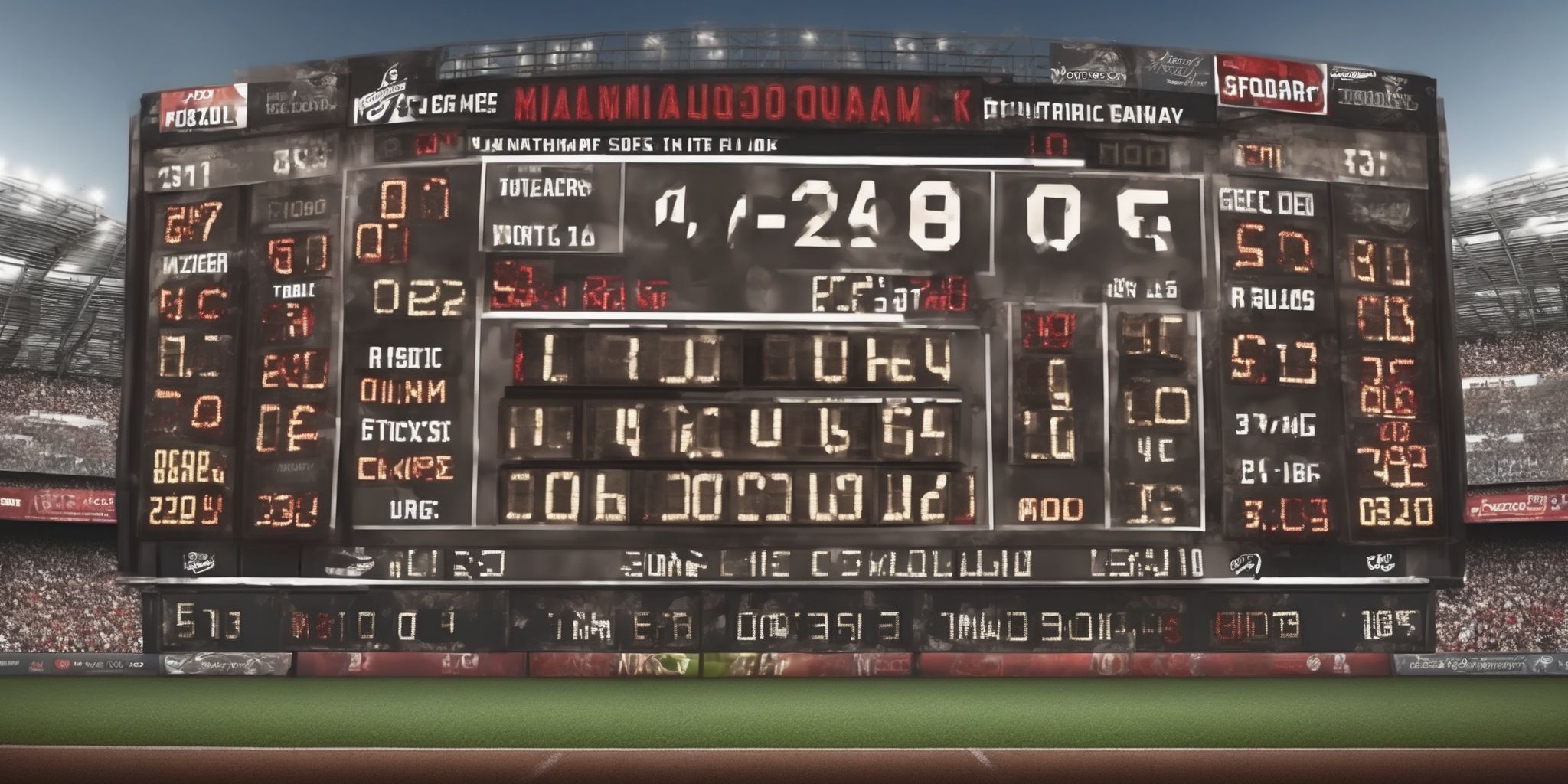 Scoreboard  in realistic, photographic style