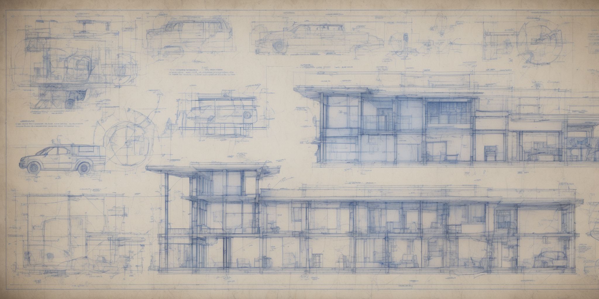 Blueprints  in realistic, photographic style