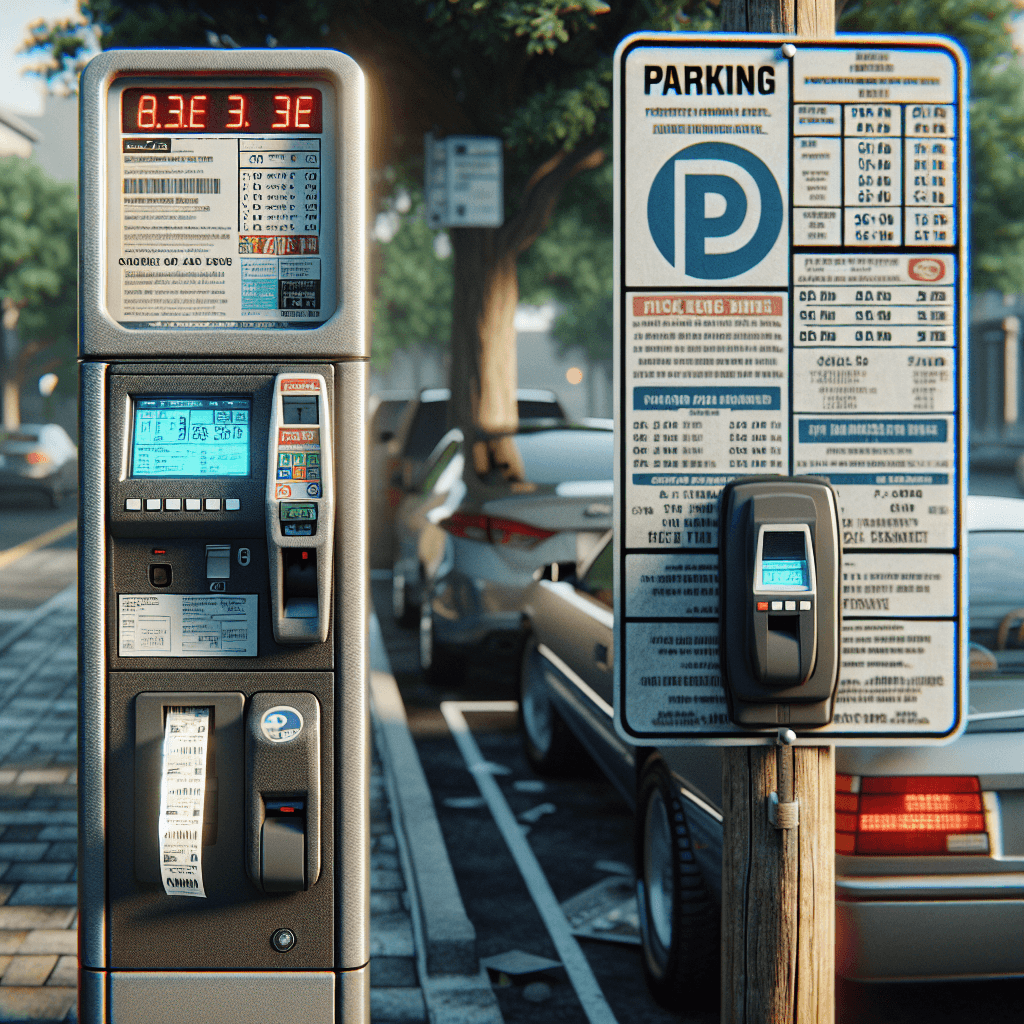 Parking fees  in realistic, photographic style