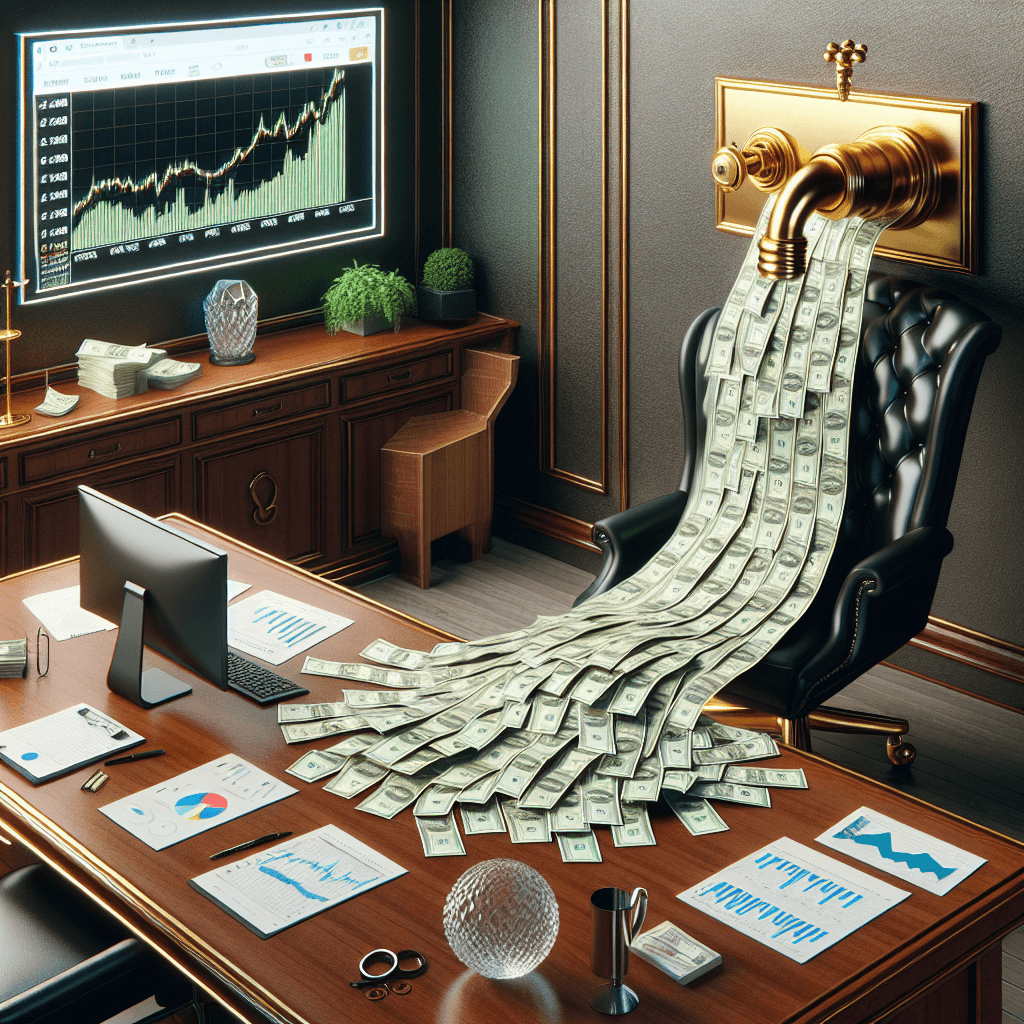 Cash flow  in realistic, photographic style