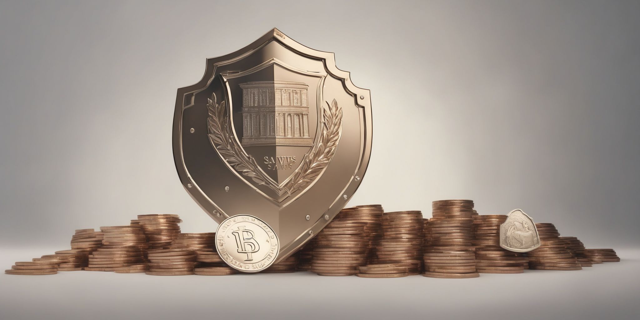 Savings shield  in realistic, photographic style