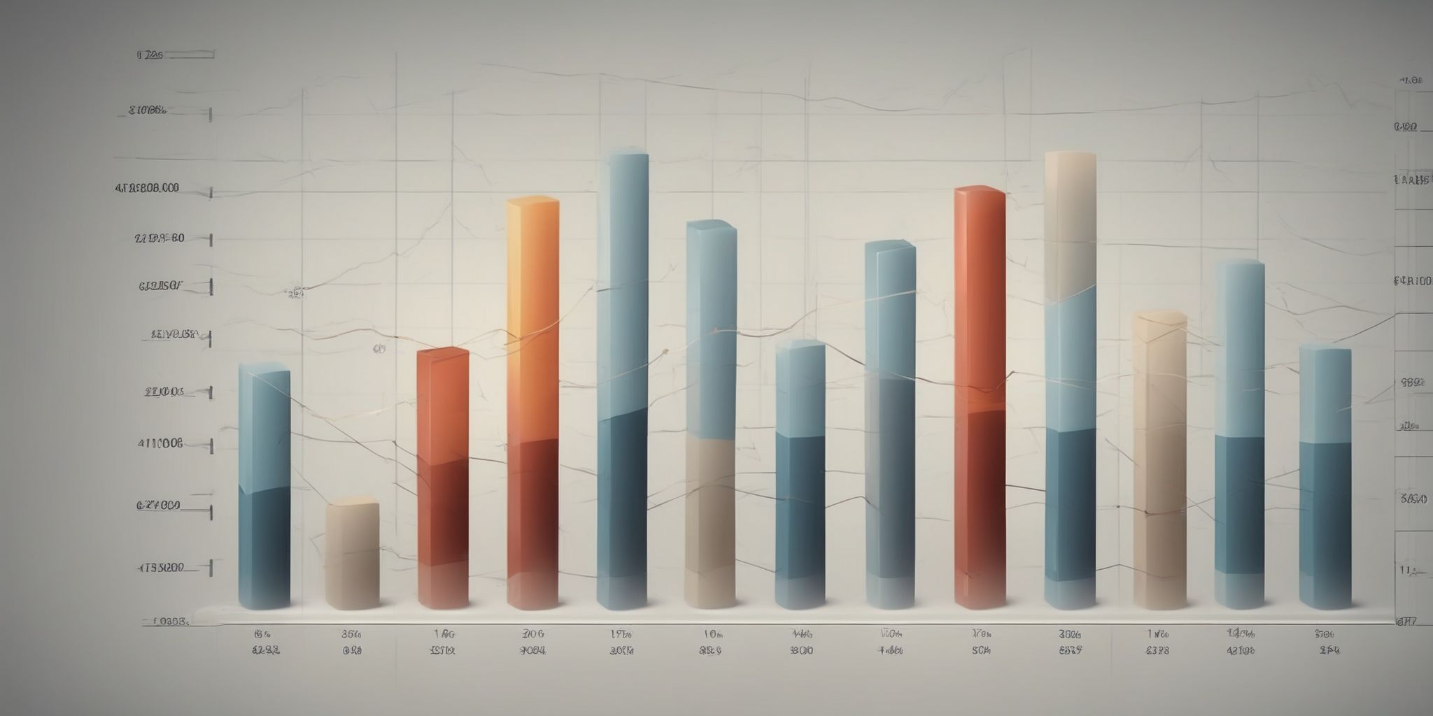 Bar graph  in realistic, photographic style