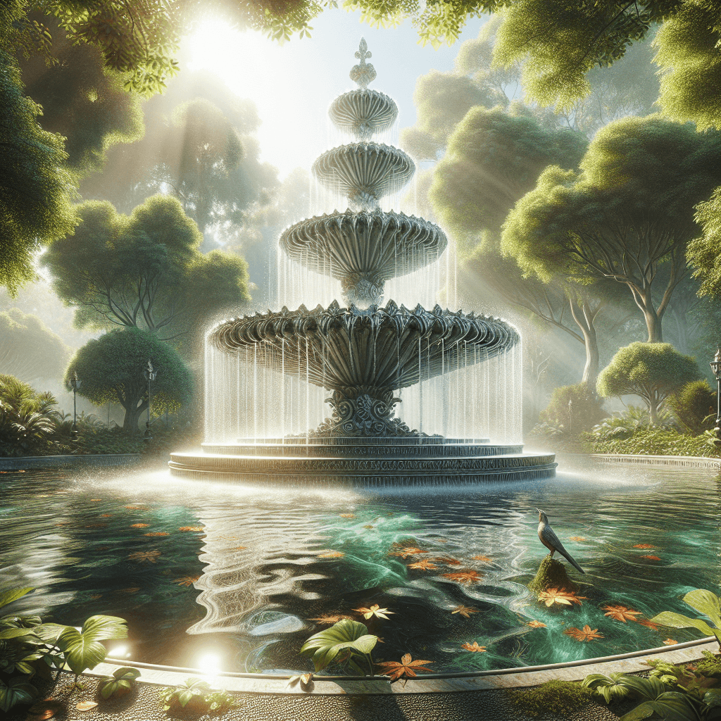 Fountain  in realistic, photographic style