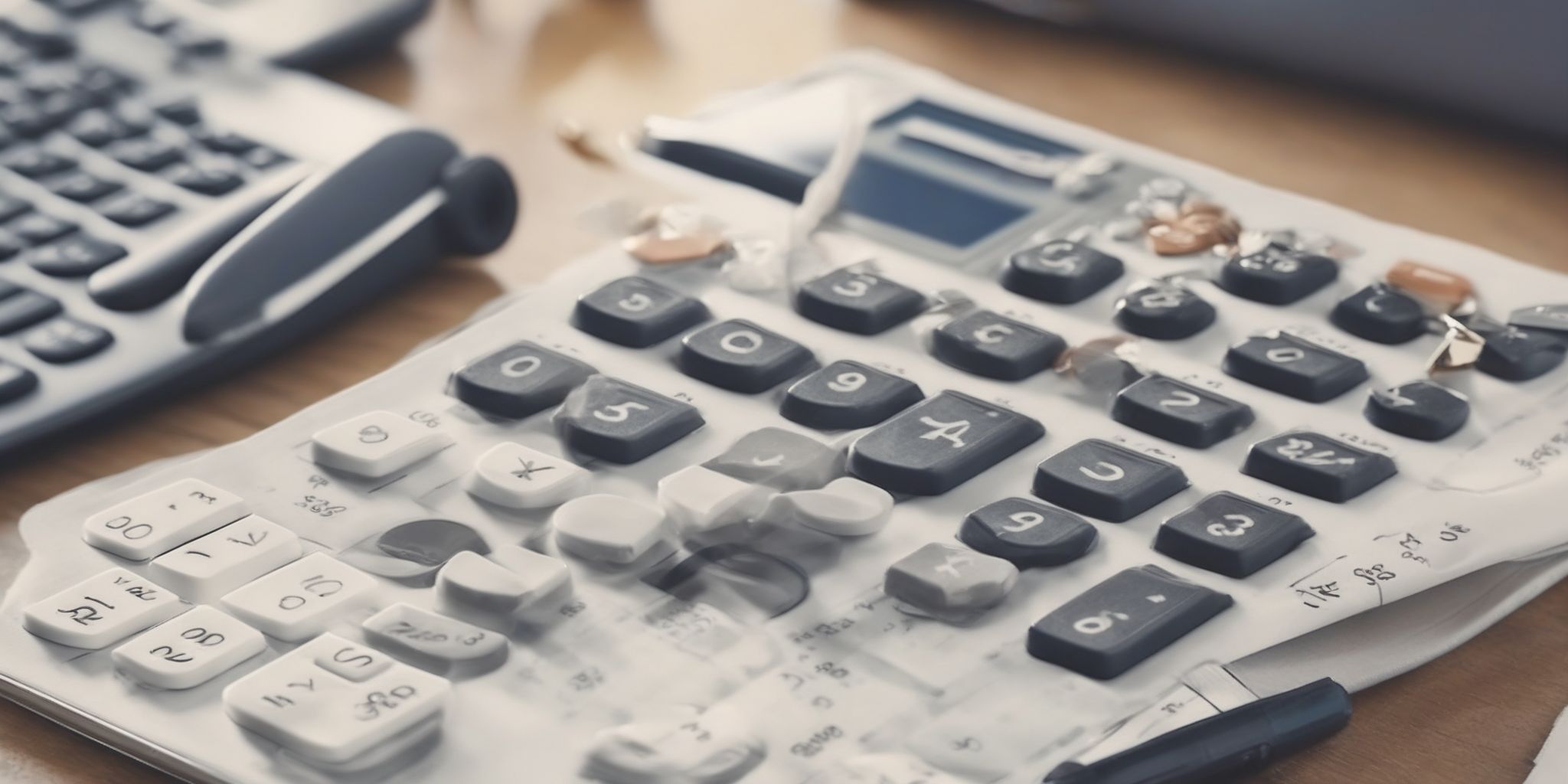 Financial calculators mortgage: Calculator app  in realistic, photographic style