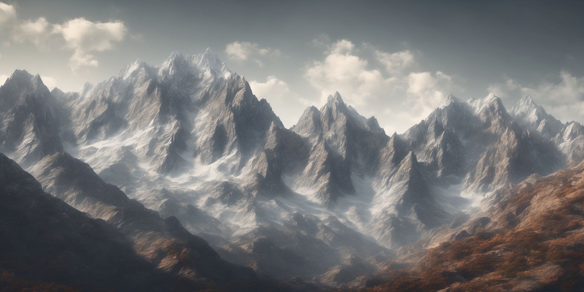 Mountain range  in realistic, photographic style