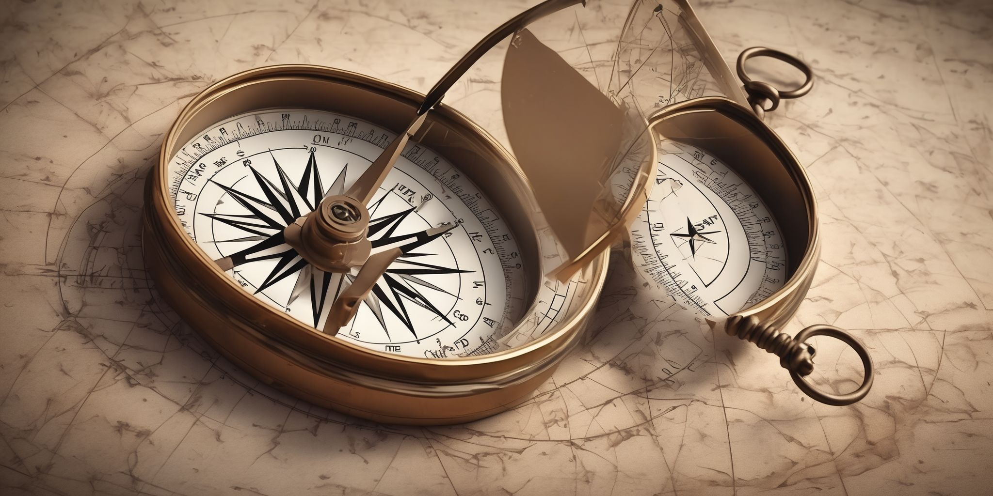 Compass  in realistic, photographic style