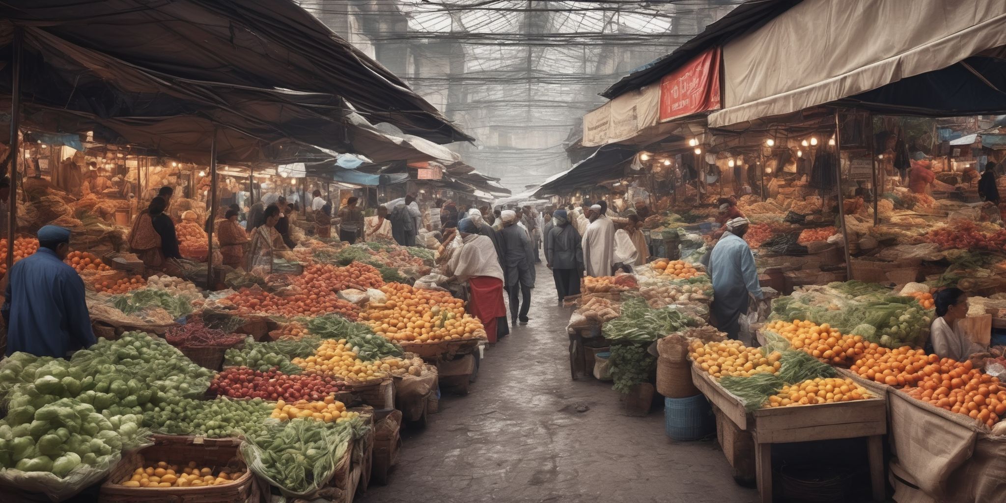 Market  in realistic, photographic style