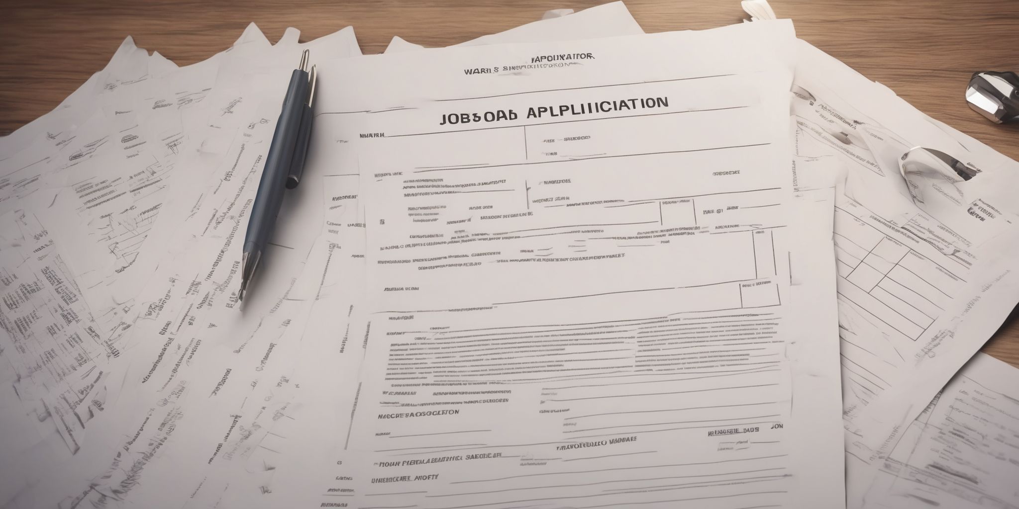 Job application  in realistic, photographic style
