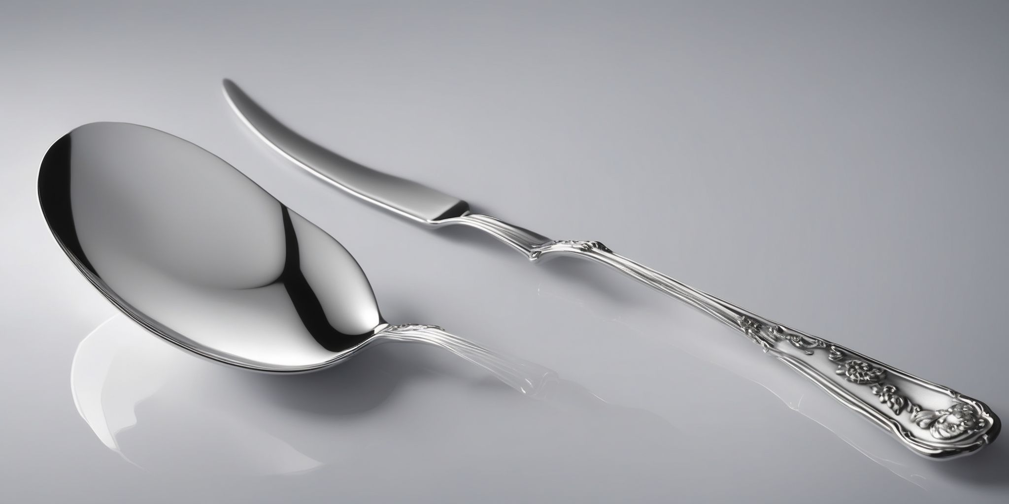 Silver spoon  in realistic, photographic style