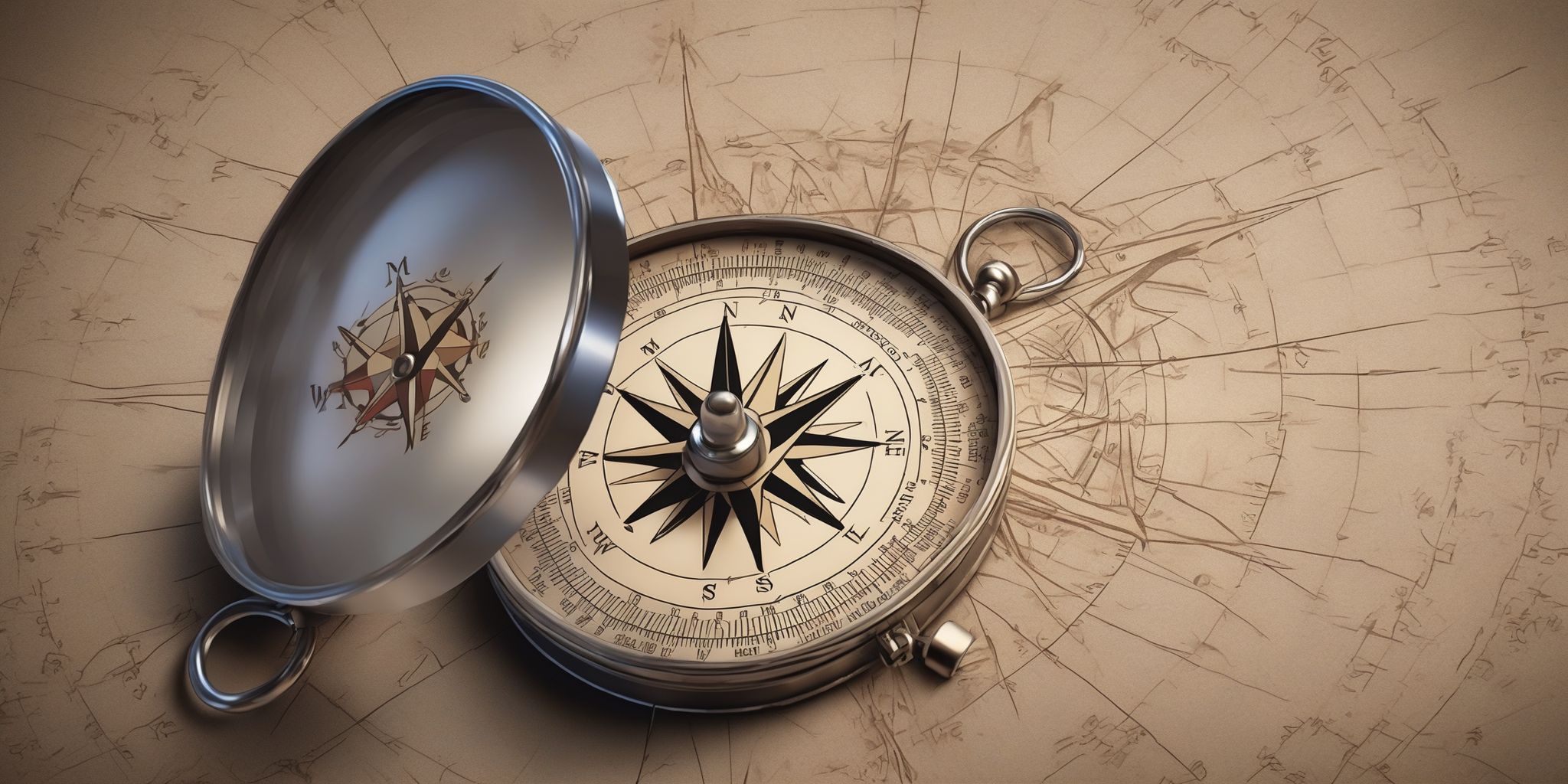 Compass  in realistic, photographic style