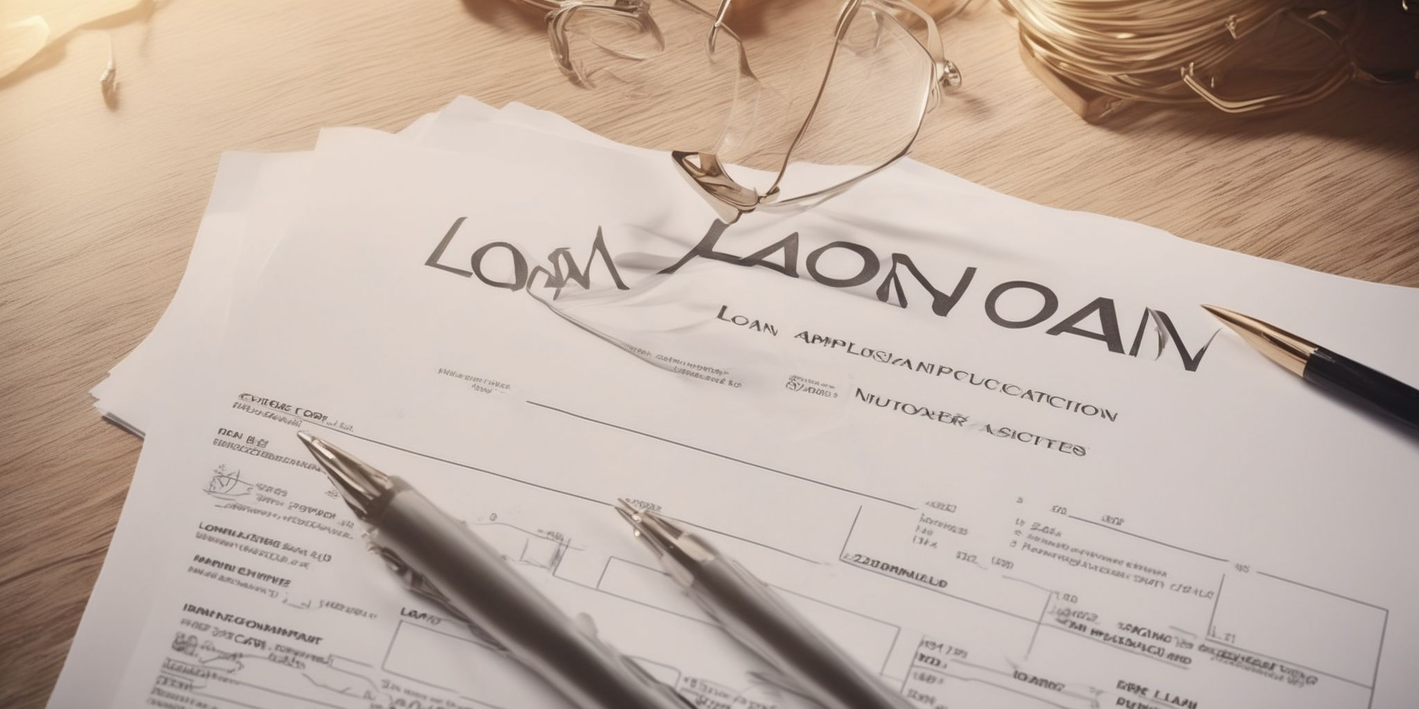 Loan application  in realistic, photographic style