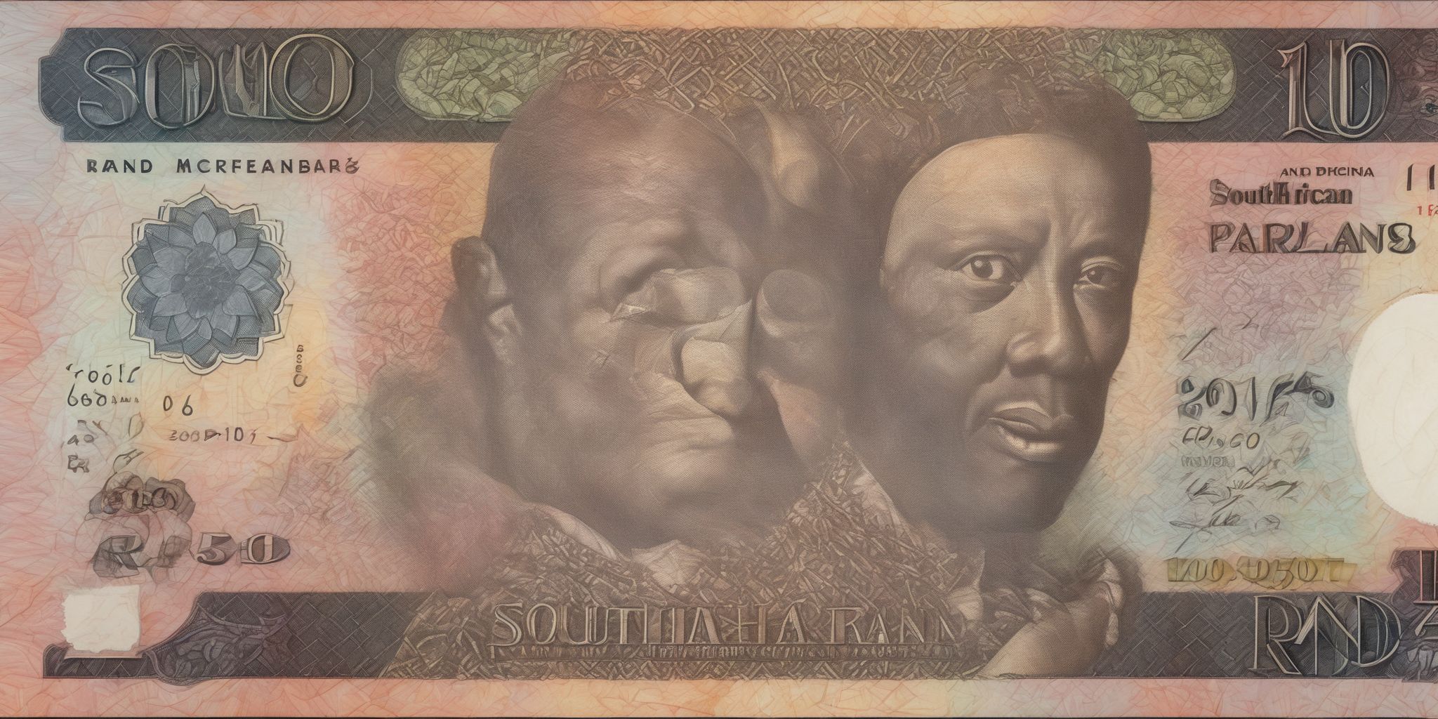 South African Rand  in realistic, photographic style