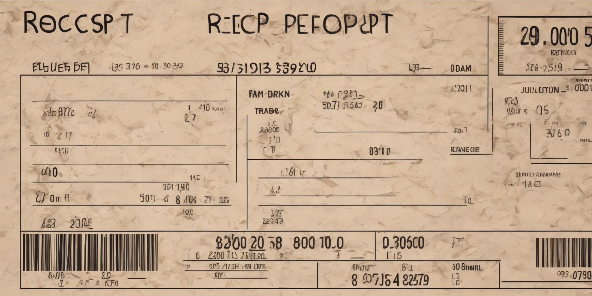 Receipt  in realistic, photographic style