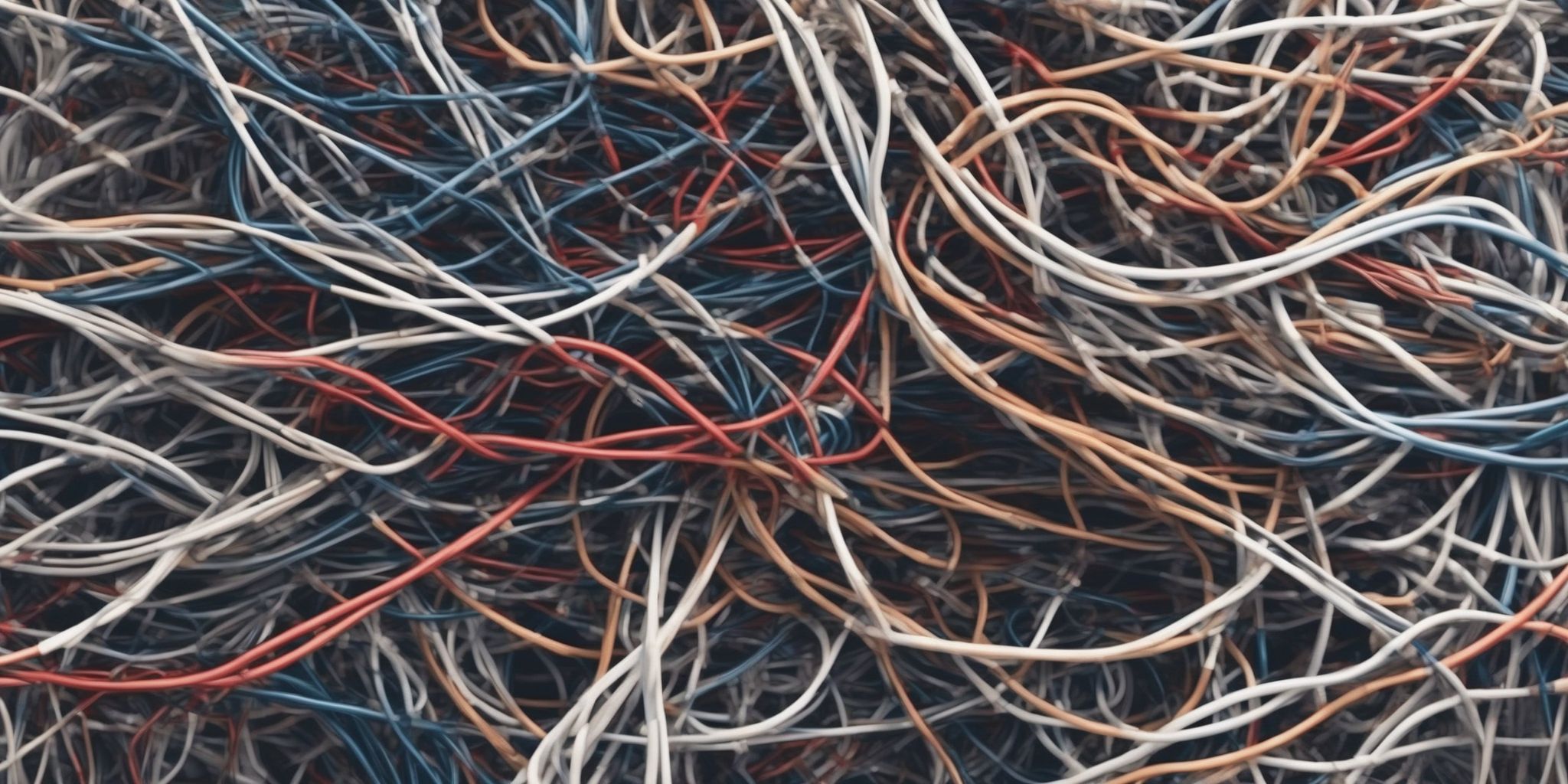 Tangled wires  in realistic, photographic style