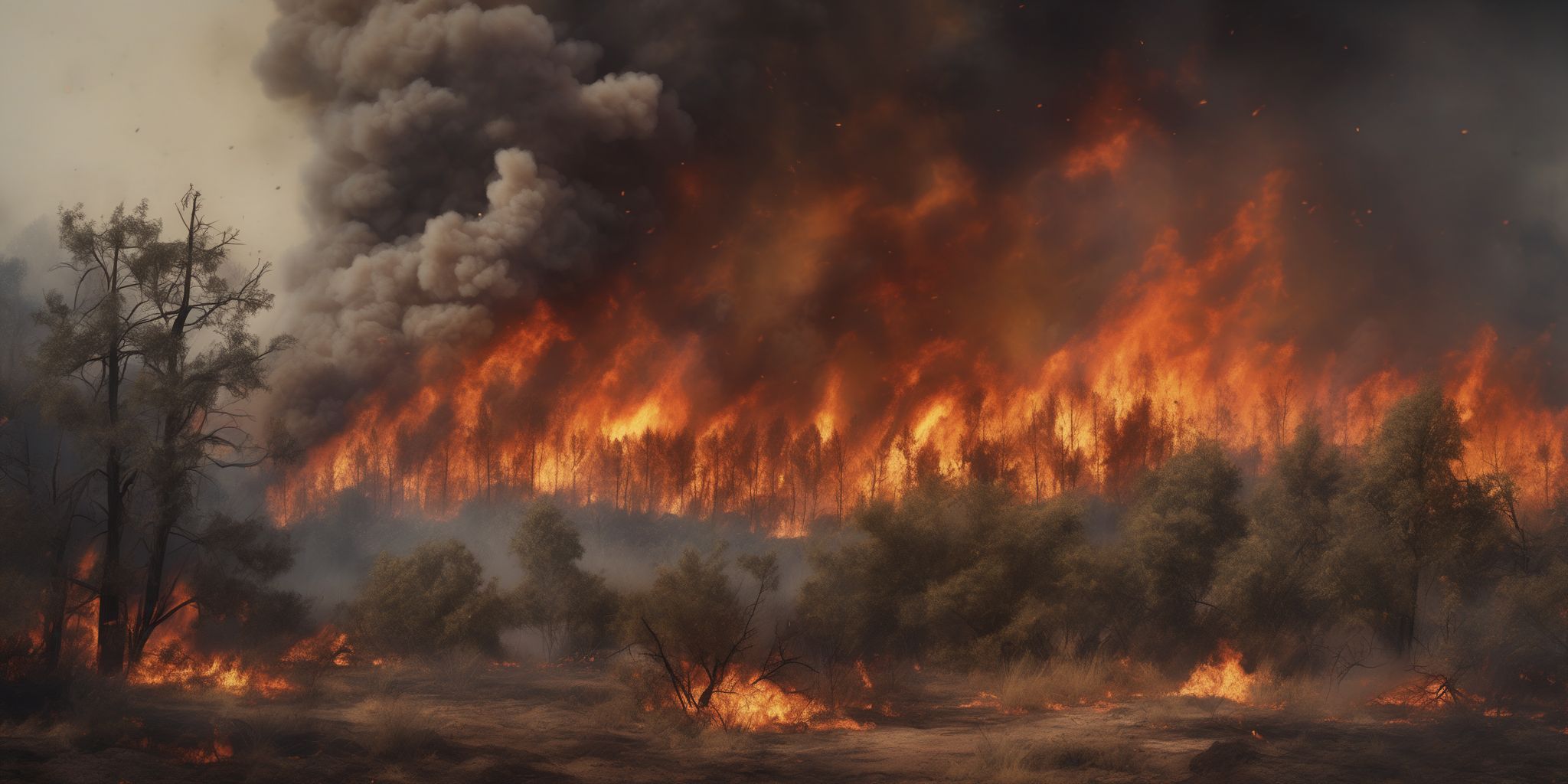 Wildfire  in realistic, photographic style