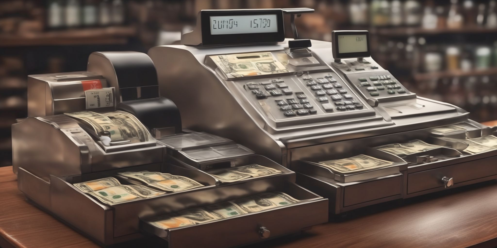 Cash register  in realistic, photographic style