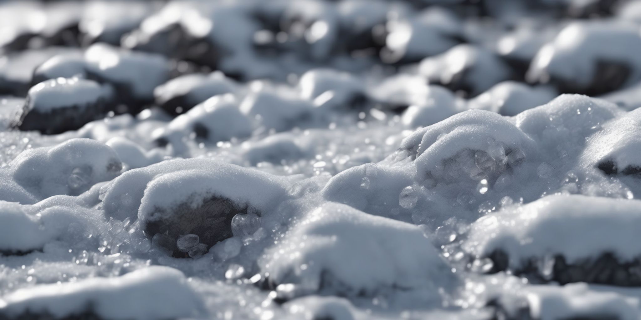 Melting snow  in realistic, photographic style