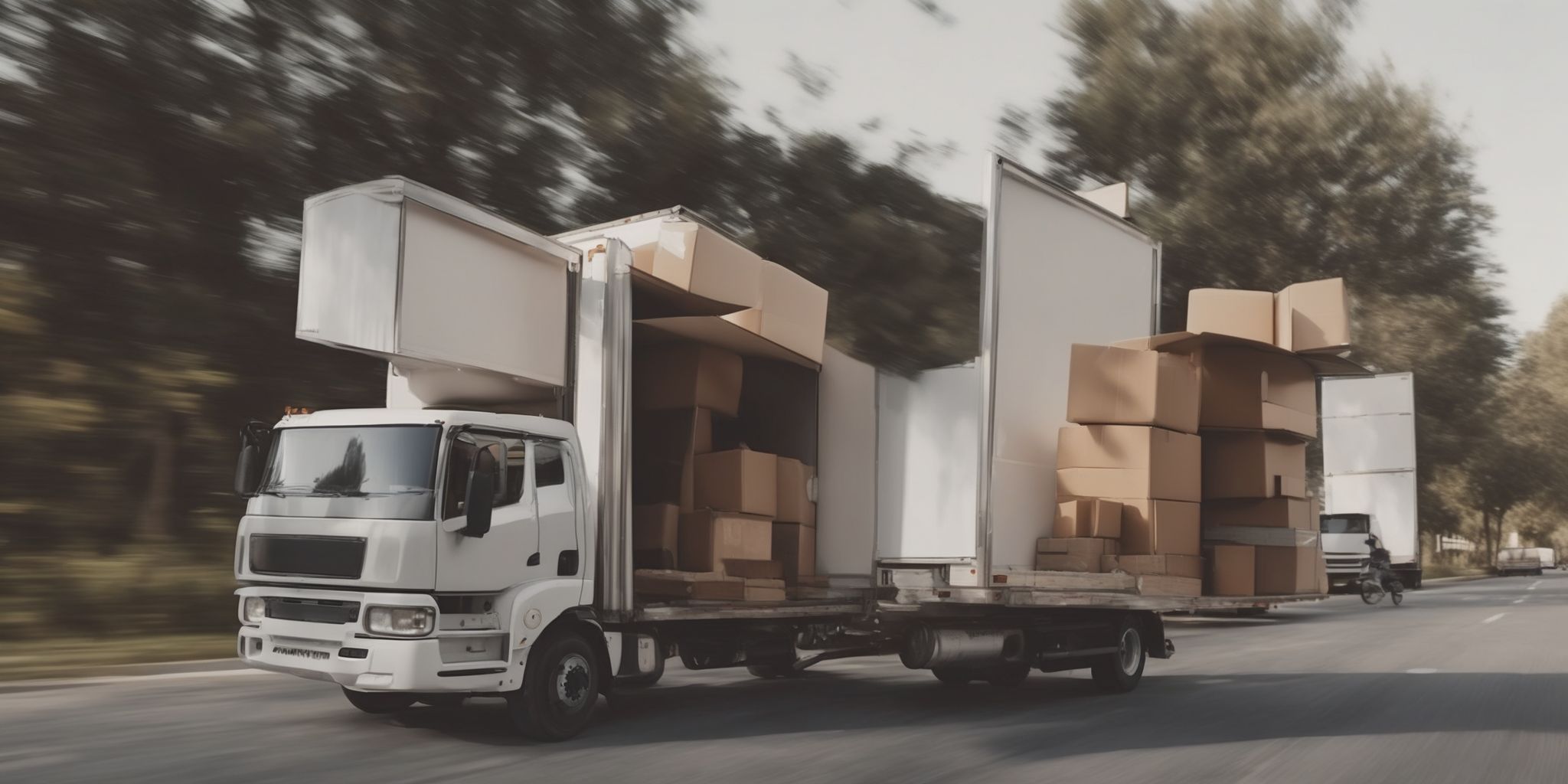 Moving truck  in realistic, photographic style