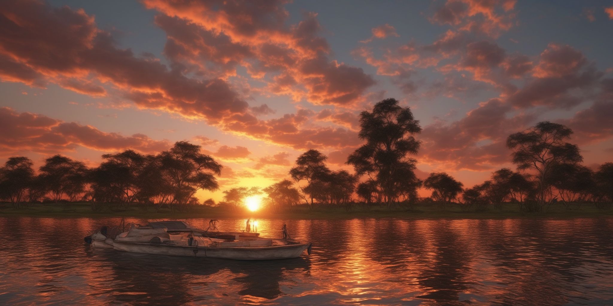 Sunset  in realistic, photographic style