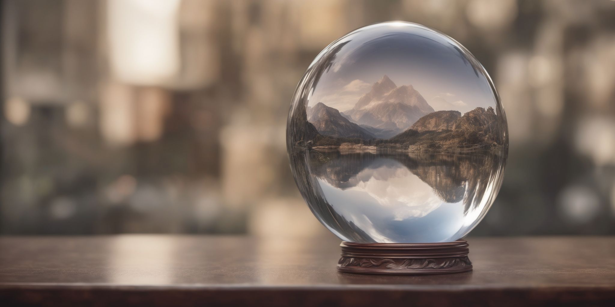 Crystal ball  in realistic, photographic style