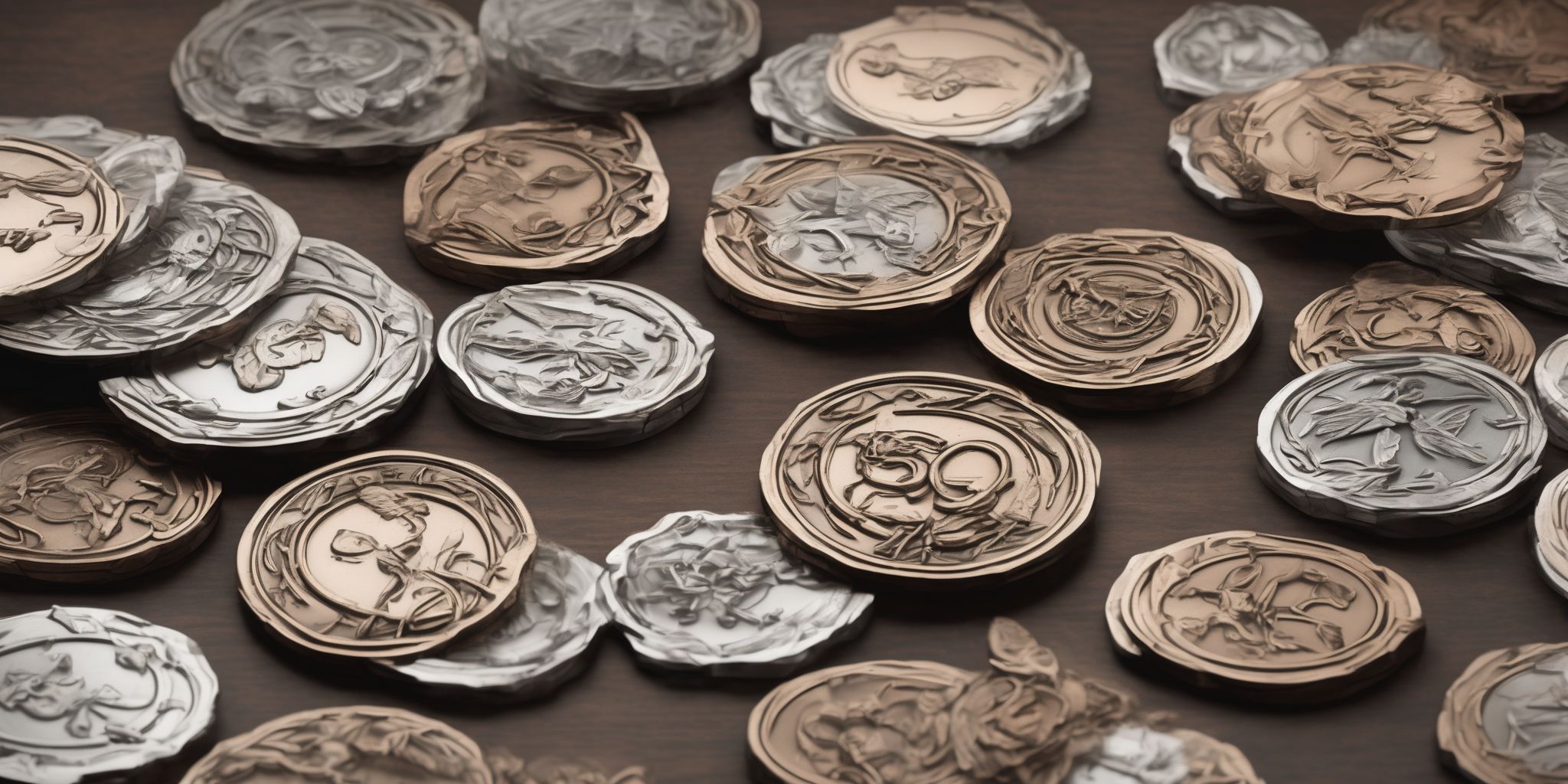 Tokens  in realistic, photographic style